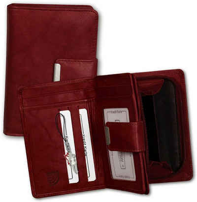 Money Maker Geldbörse Money Maker RFID Blocker Echtleder (Portemonnaie, Portemonnaie), Portemonnaie aus Echtleder rot, Größe ca. 9cm