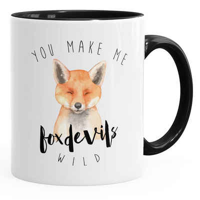 MoonWorks Tasse Kaffee-Tasse You make me fox devils wild Liebe Denglisch Spruch lustig verliebt Love Quote Freund Freundin MoonWorks®, Keramik