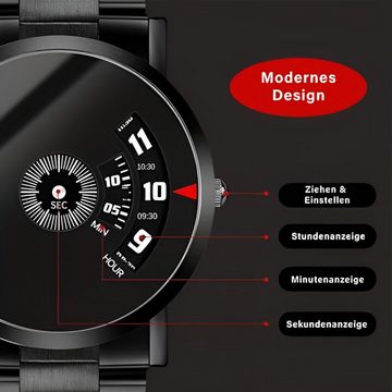 S&T Design Quarzuhr Herren Armbanduhr Herrenuhr Männeruhren Luxusuhr Blau, inkl. Geschenketui + Werkzeug zum verstellen