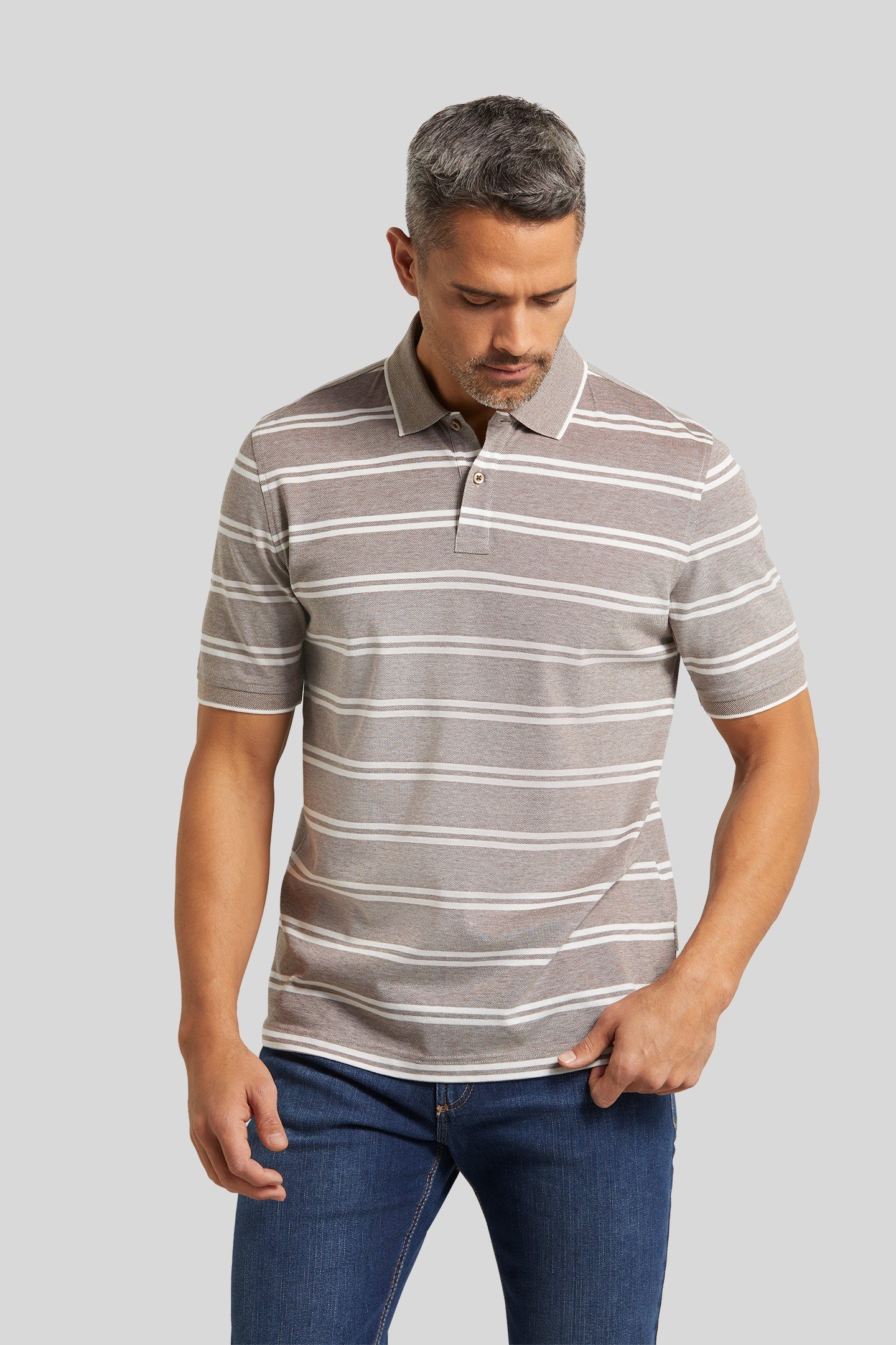 bugatti Poloshirt mit einem Streifen-Muster | Poloshirts