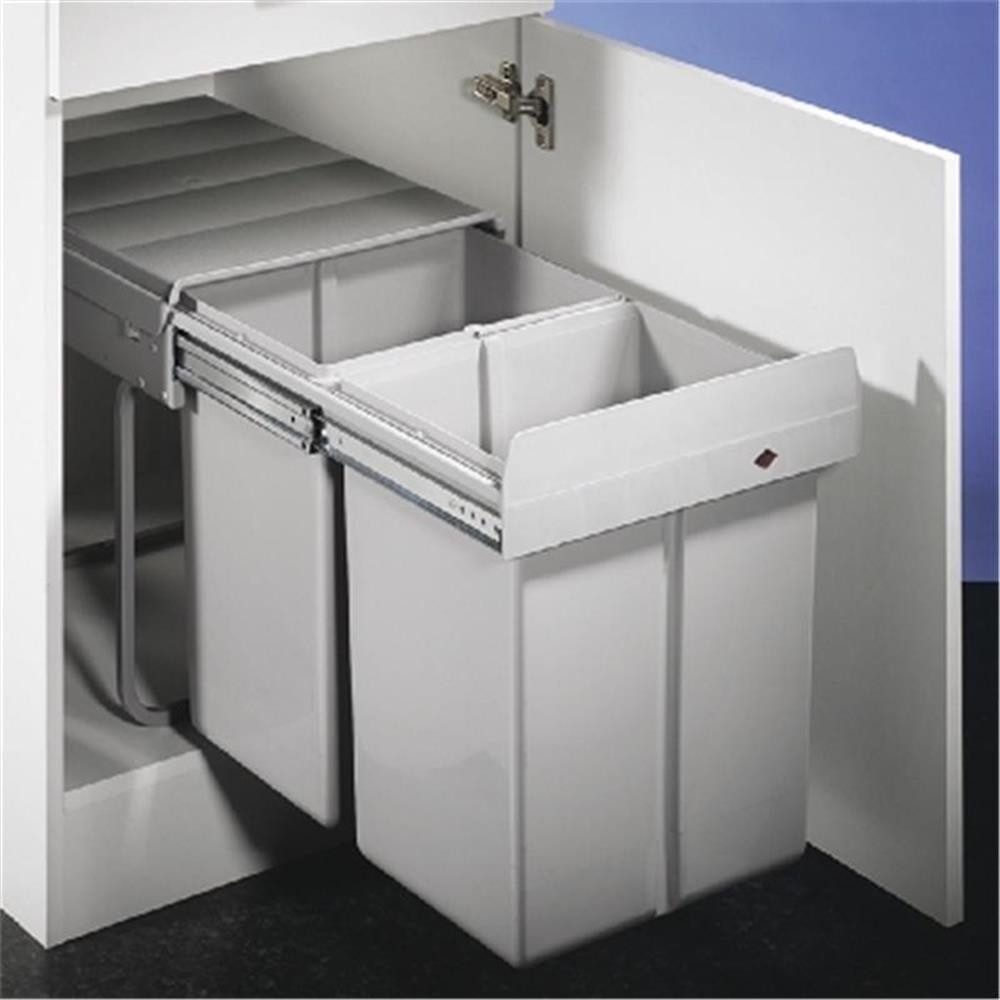 WESCO Einbaumülleimer 787911-85 Double-Master Maxi 40 DT, alugrau
