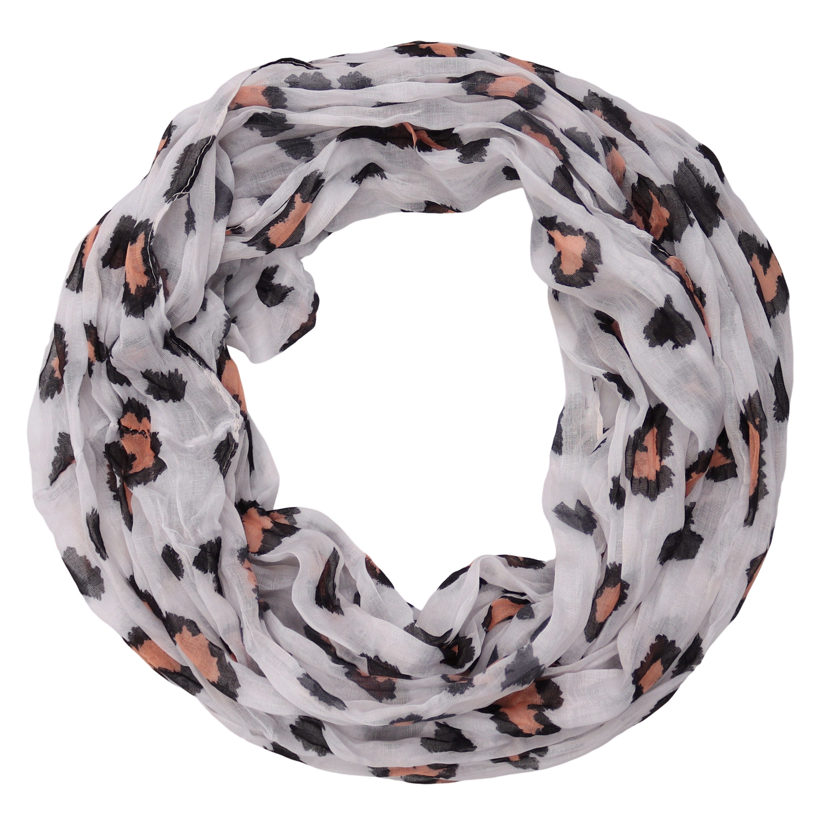 Loop Damen Schal mit Herz-Leo-Muster Weich Schlauchschal