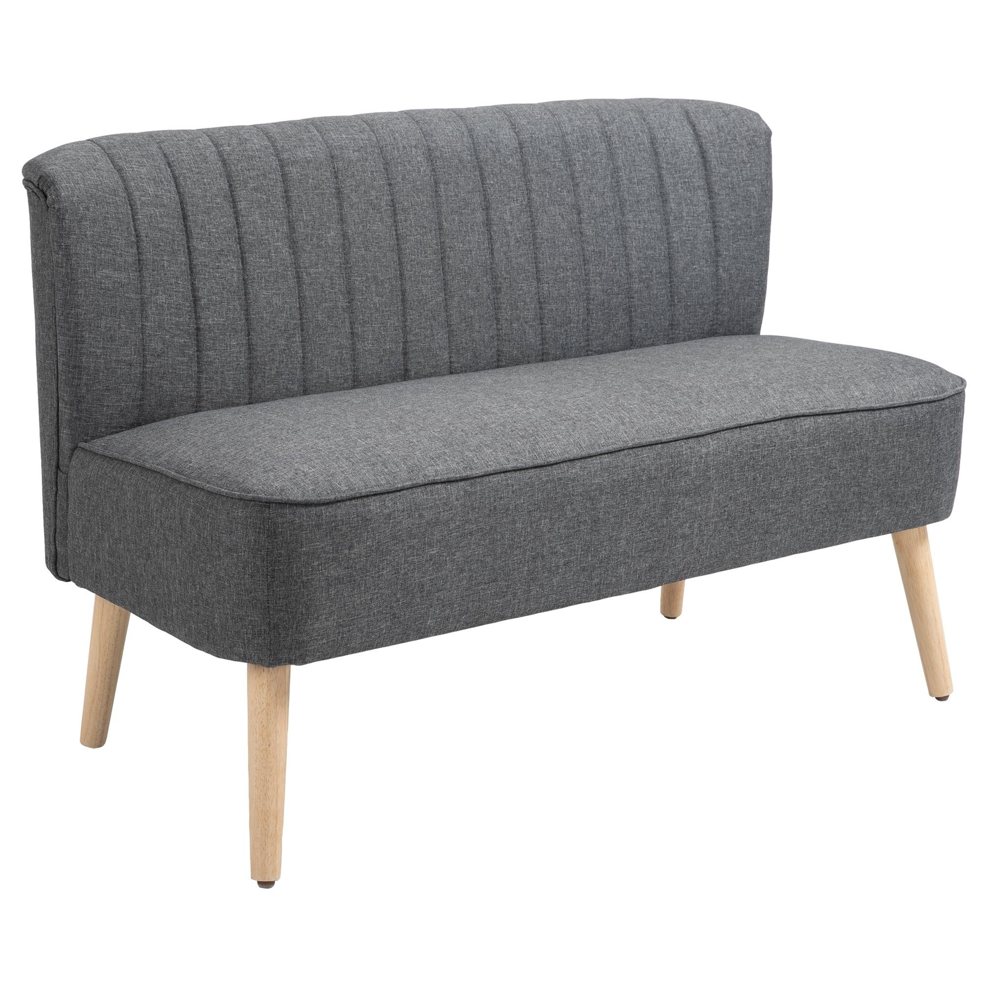 HOMCOM 2-Sitzer Sitzmöbel, Loungesofa, aus Holz, Samtartiges Polyster, Scha günstig online kaufen