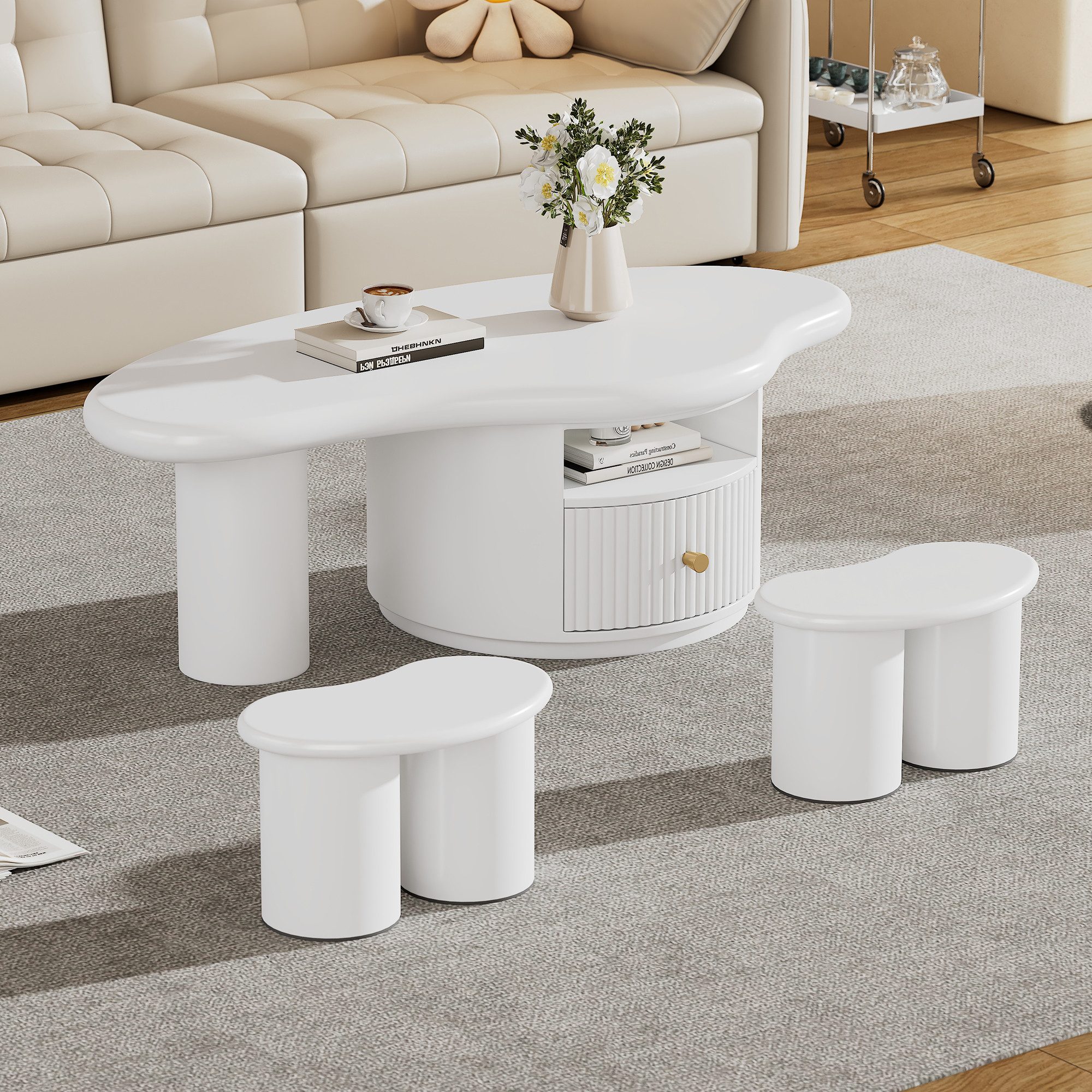 MODFU Couchtisch Beistelltisch Scandi (Wohnzimmertisch, Kaffetisch, günstig online kaufen