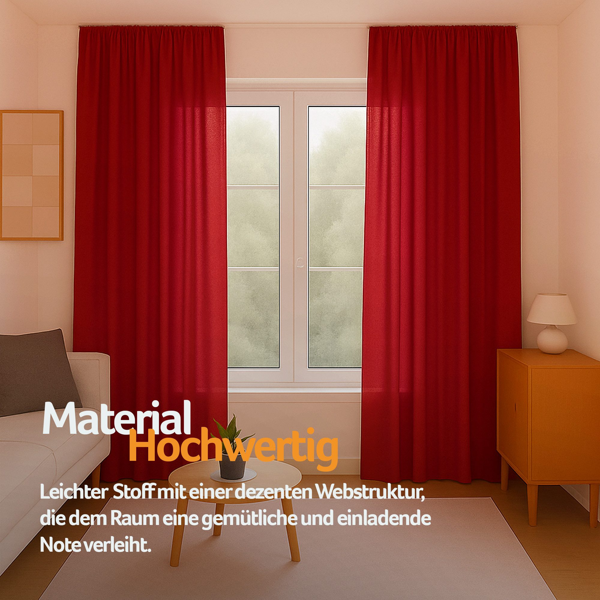 Bestlivings Gardine "Ellen" mit Universalband (2 St), Kräuselband, blickdicht, in moderner Satin-Optik, einfarbig, modern, waschbar bei 30°C