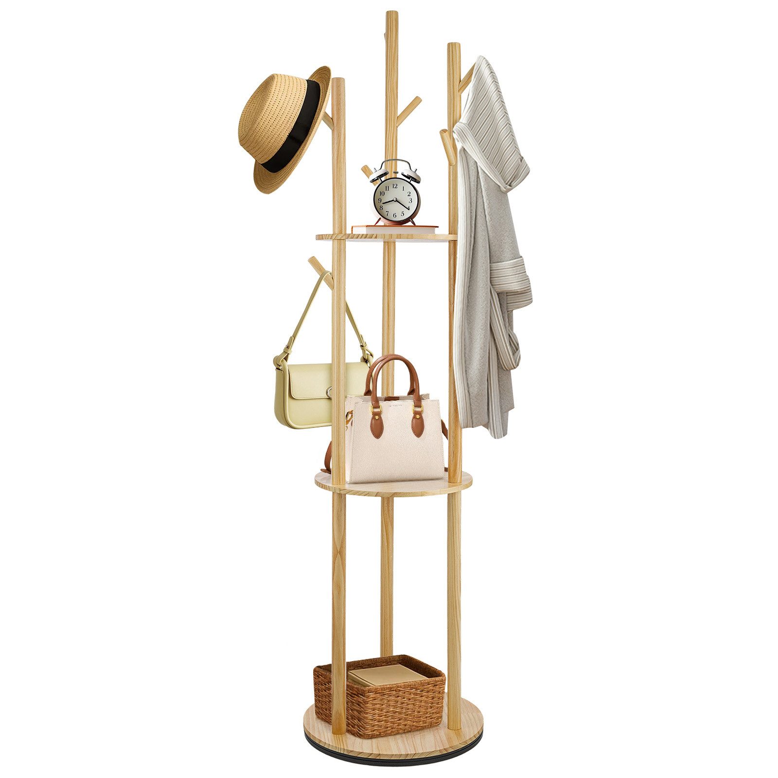 Youyijia Garderobenständer Garderobenständer Drehbarer Kleiderstände 9 Hake günstig online kaufen