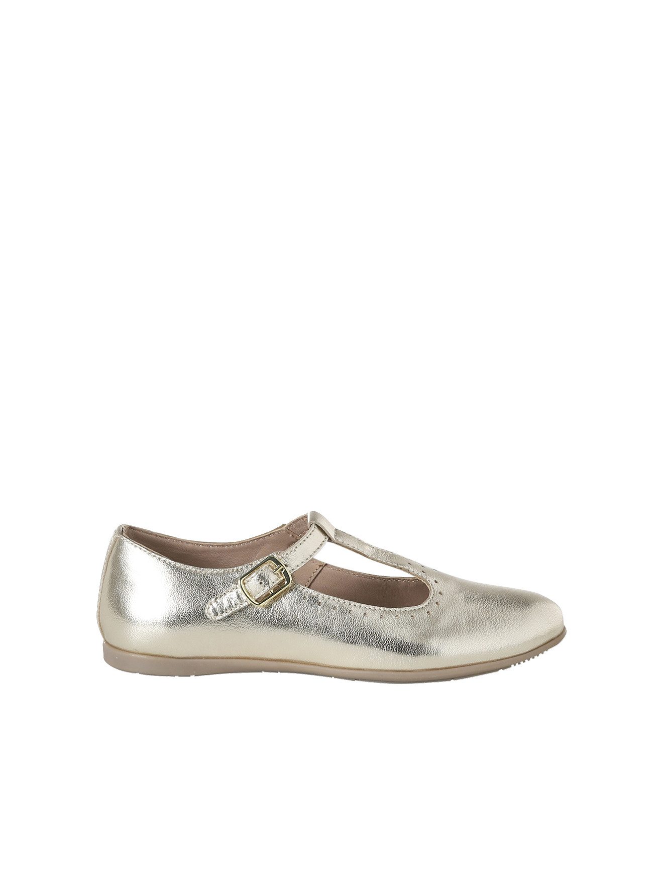 vertbaudet Mädchen Leder-Ballerinas in Metallic-Optik Ballerina