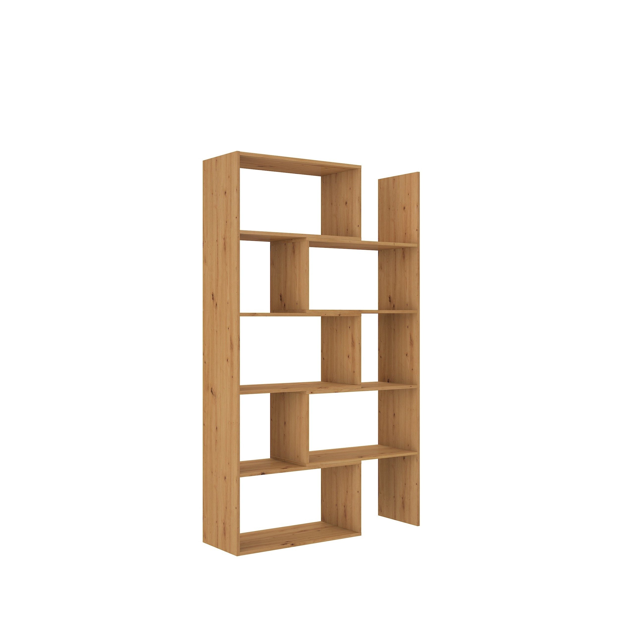 Masseno Bücherregal LORIS 188 x 125 cm Standregal Büroregal Bücherschrank Eiche Artisan