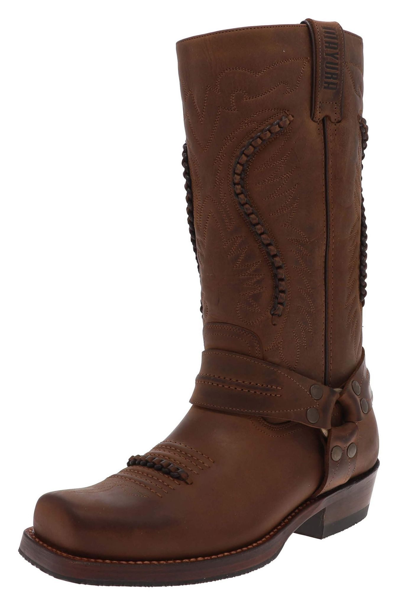 Mayura Boots MB002 Bikerstiefel Braun Bikerboots Rahmengenäht