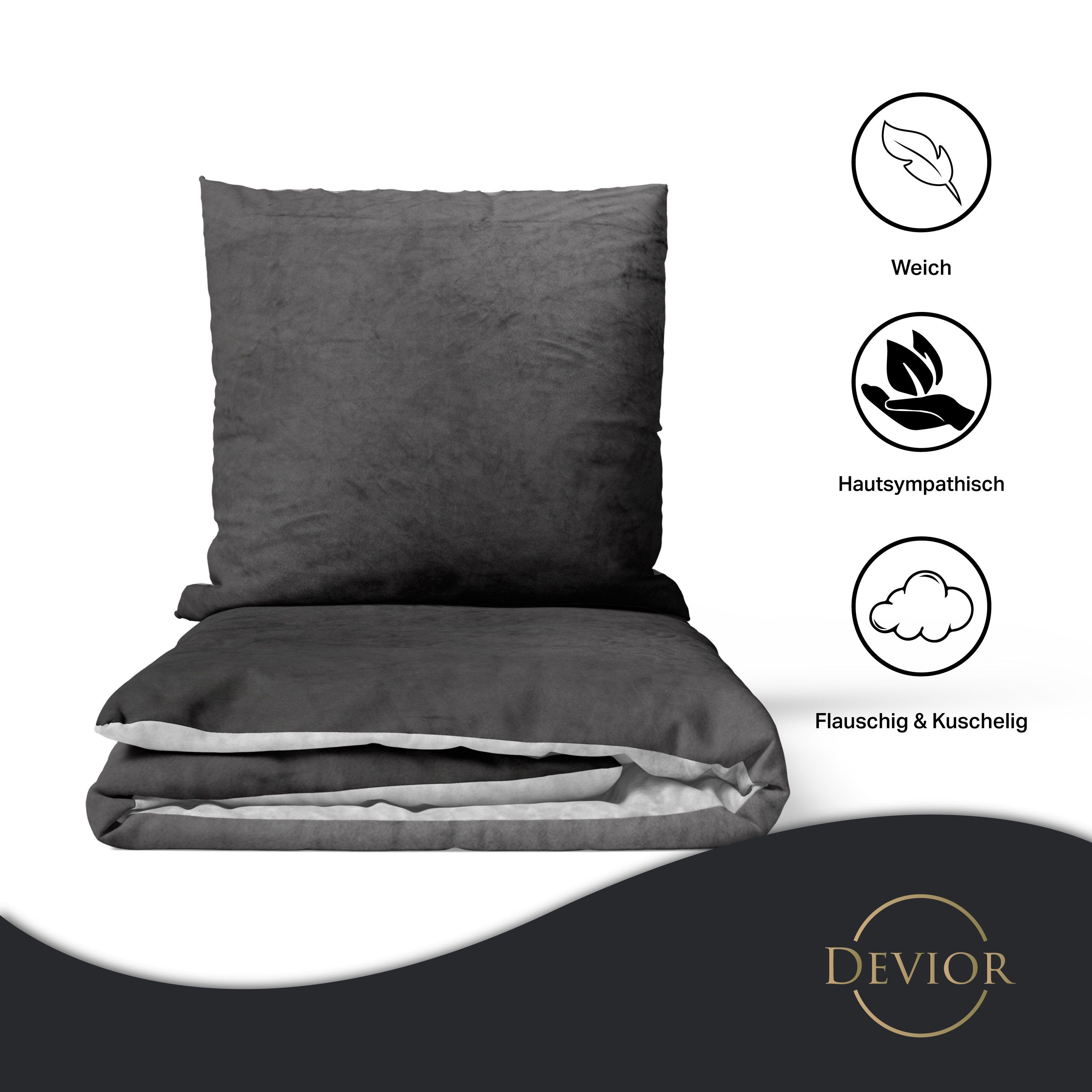 Devior Bettwäsche Wende Nicky Plüsch Winter Bettbezug Set Cashmere Touch Co günstig online kaufen