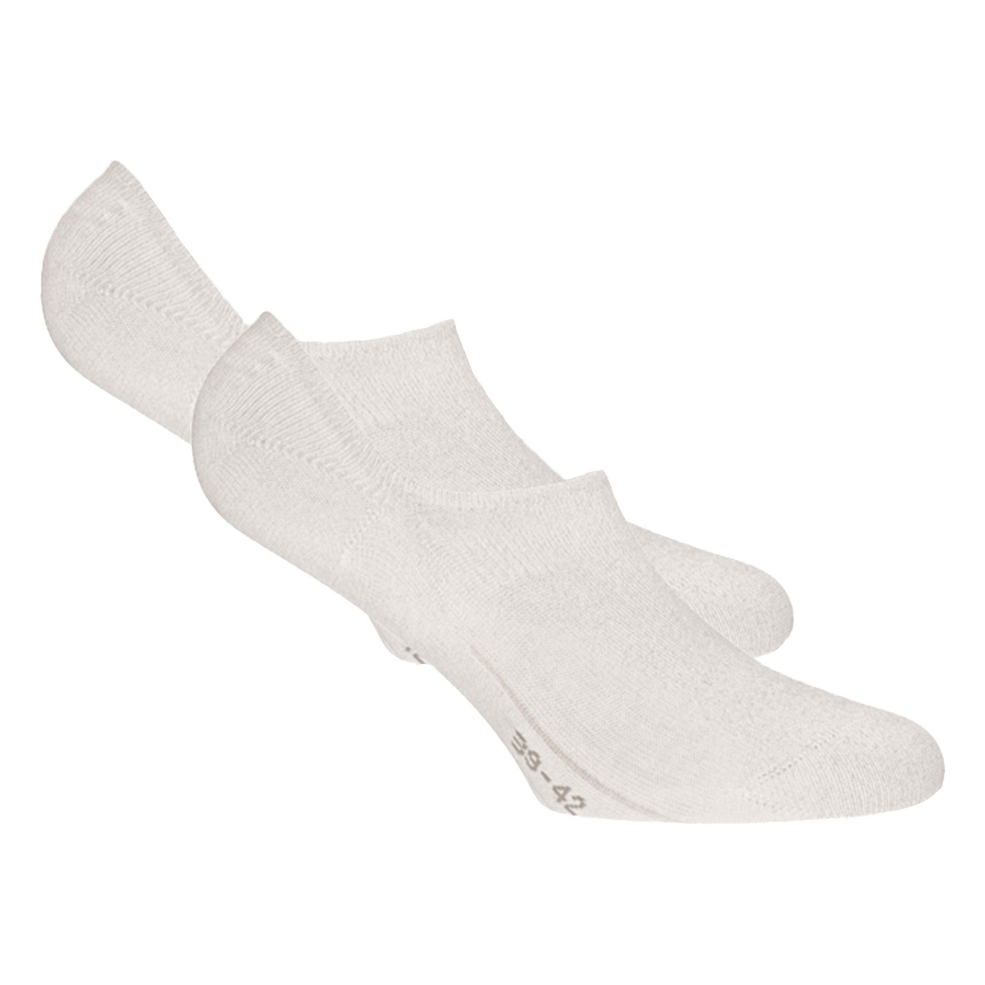 Rohner Socks Basic Unisex Füßlinge Footies Füßlinge, 2er Weiß - Pack