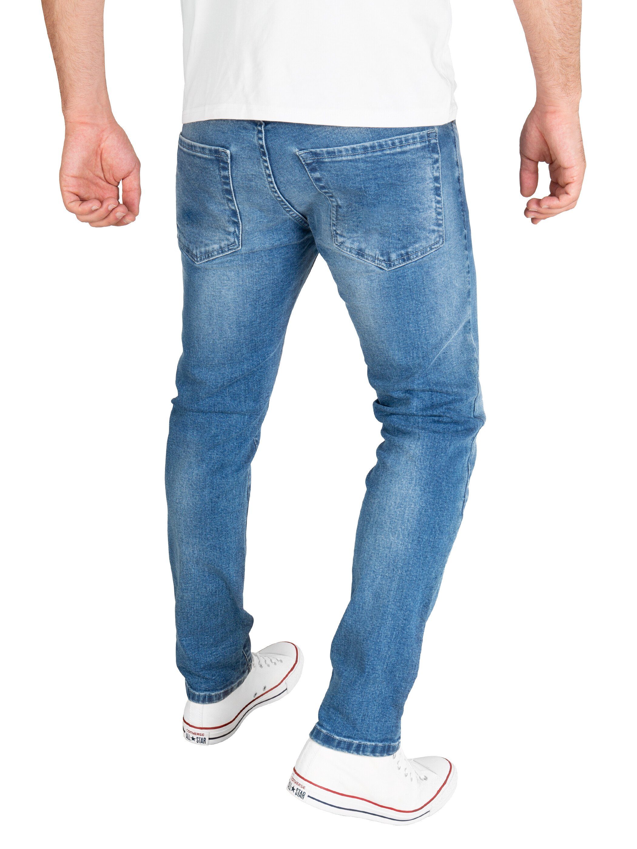 Yazubi Slim-fit-Jeans 183929) mit Herren Akon Jeanshose Slim Blau (Blue Jeans Fit Stretch modernen Horizon