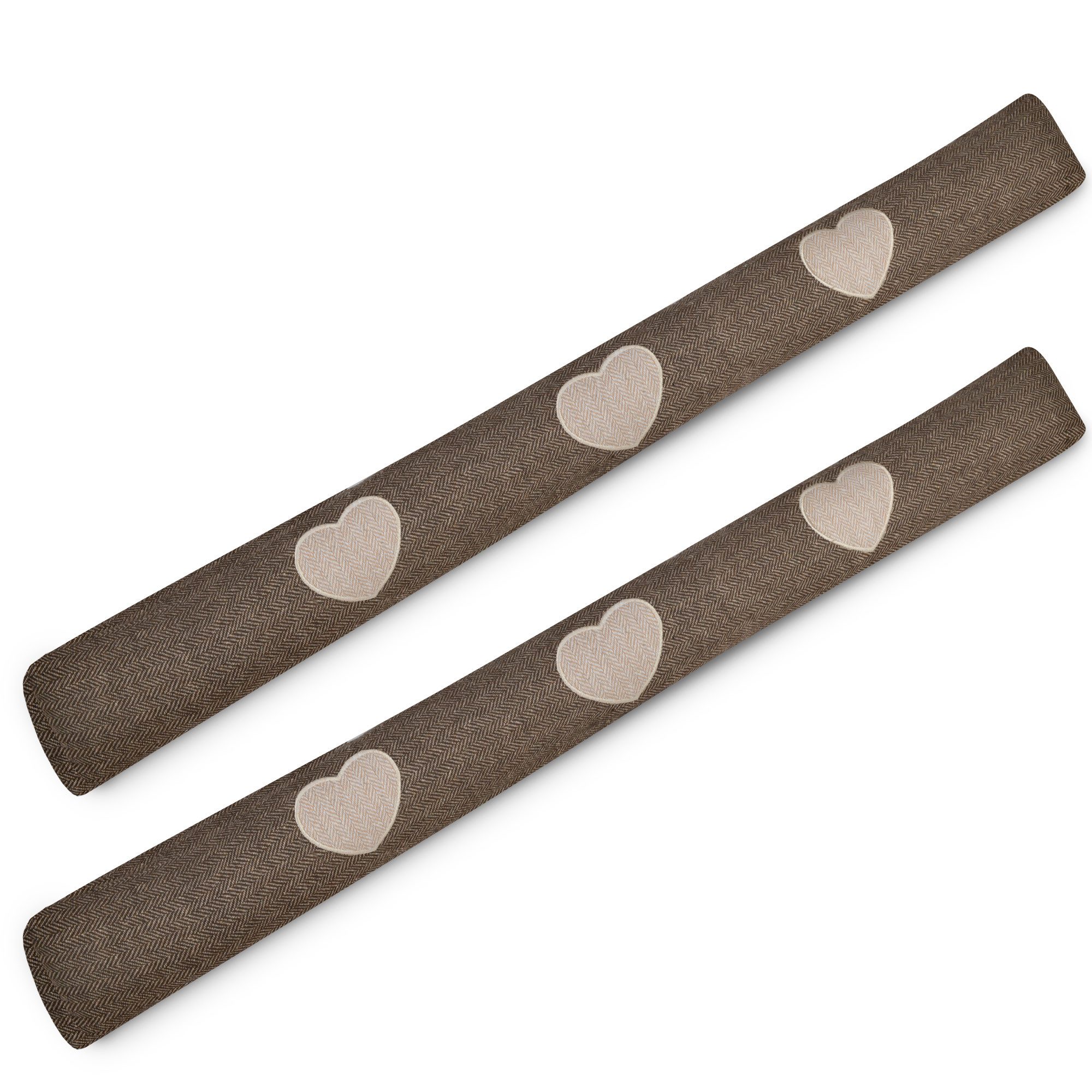 Beautissu Zugluftstopper 2er Set Zugluftstopper 100 cm lang Tuuli HR, Braun günstig online kaufen