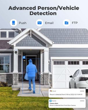 Reolink RLC-510A 5MP PoE IP Überwachungskamera (Außenbereich, mit Personen-/Autoerkennung, Zeitraffer, 30m IR Nachtsicht, IP66 Wasserfest, Audio, Micro SD Kartensteckplatz)