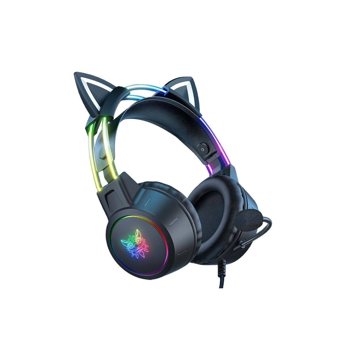 ONIKUMA ONIKUMA X15Pro Schwarz Gaming Headset Katzenohren On-Ear-Kopfhörer