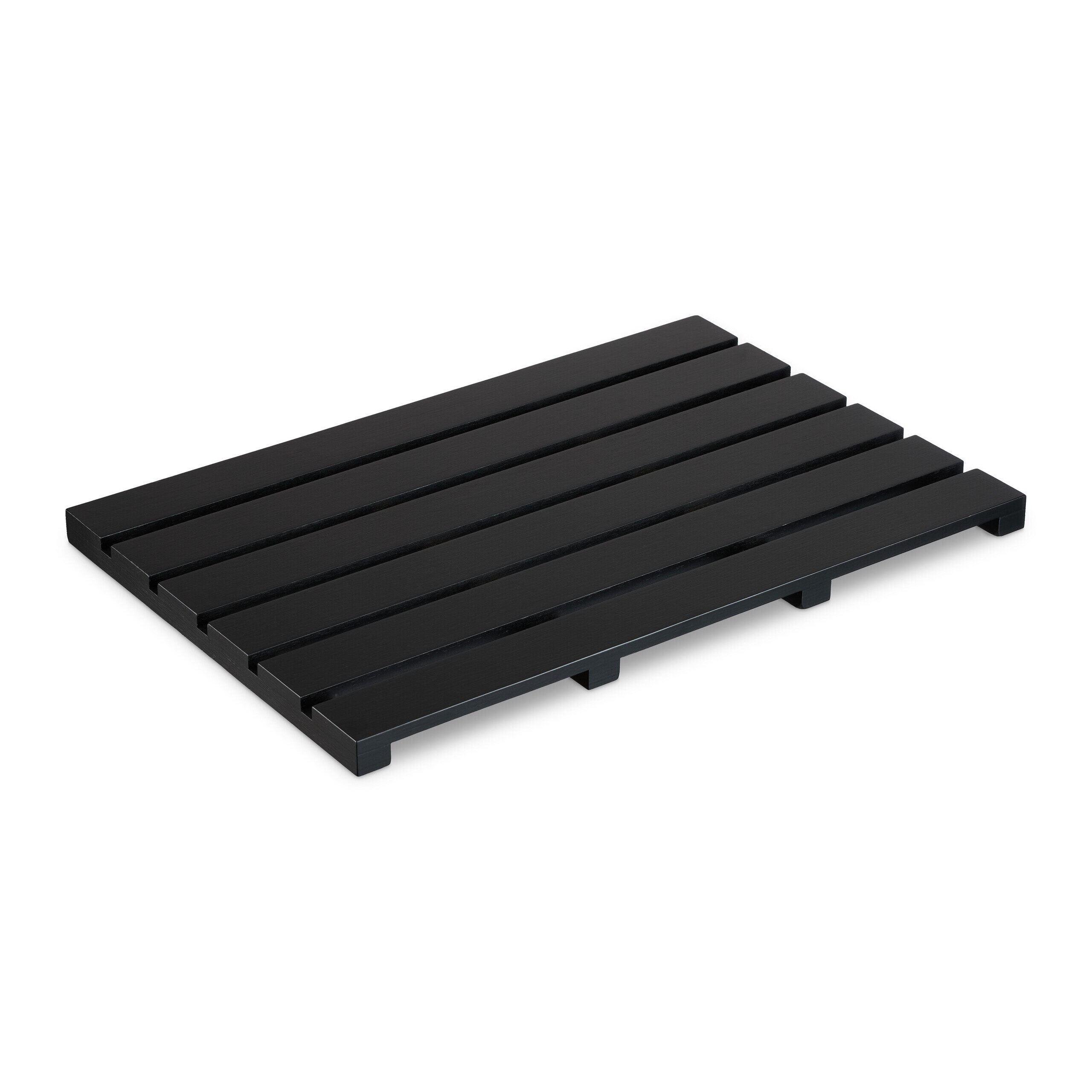 relaxdays Badematte Bambus Badematte schwarz, Höhe günstig online kaufen