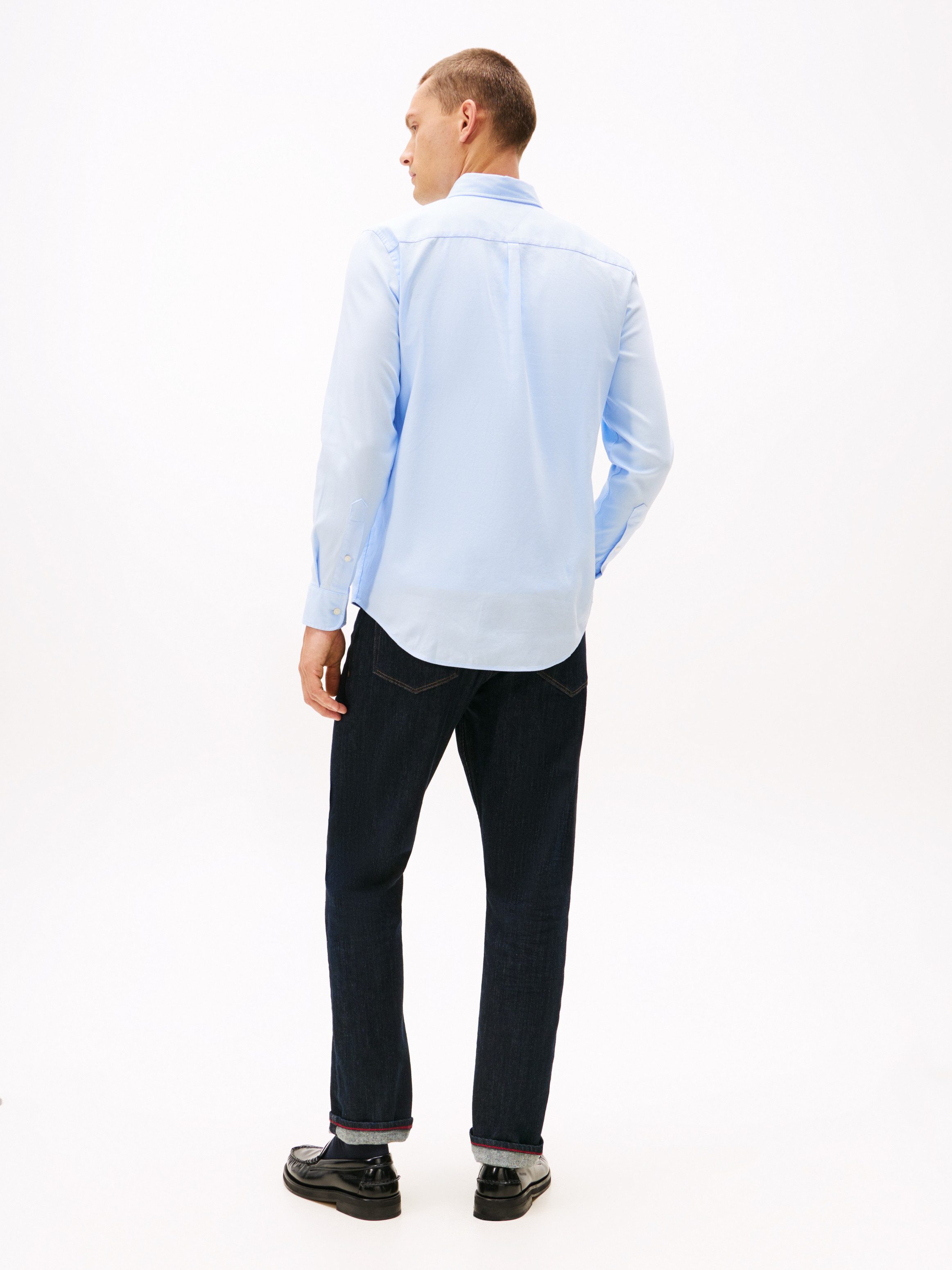 Tommy Hilfiger Langarmhemd DOBBY Slim Fit, Button-down-Kragen