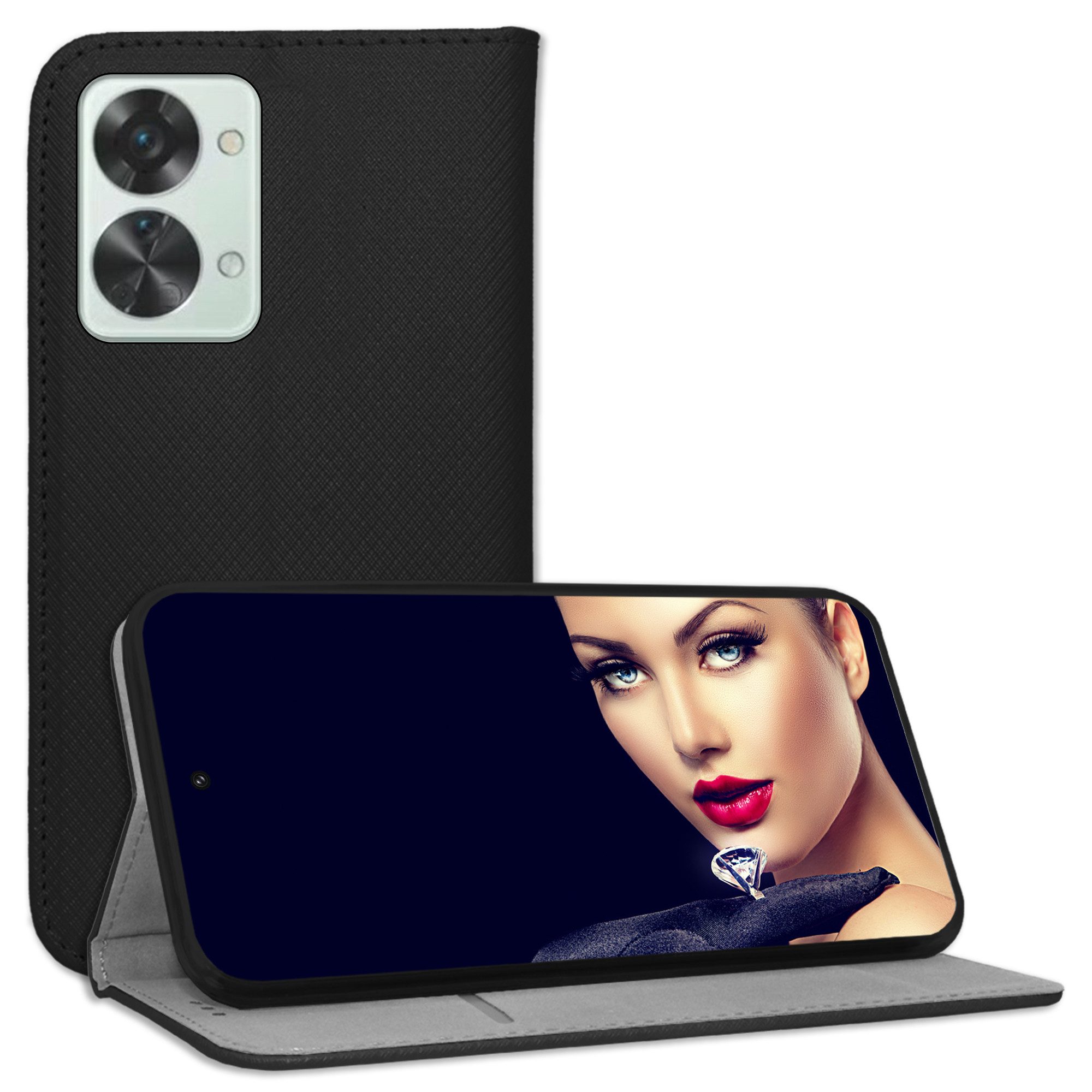 mtb more energy Smartphone-Hülle Smart Magnet für OnePlus Nord 2T, Schwarz, Bookstyle Klapphülle Cover Wallet Case aus Kunstleder