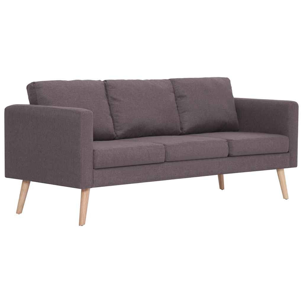 vidaXL Sofa 2-tlg. Sofagarnitur Stoff Taupe