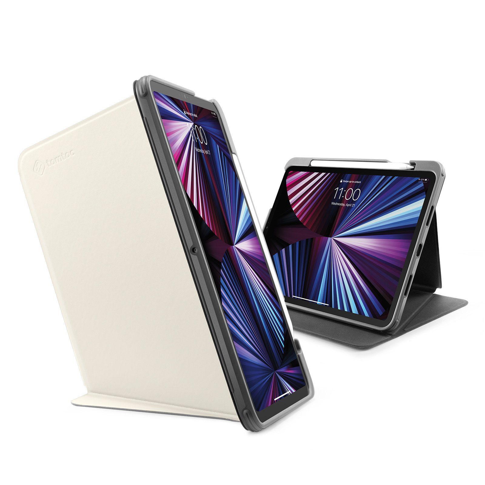 tomtoc Tablet-Hülle 11 Zoll iPad Pro (3. Generation) Hülle, mit  Vertikal/Horizontal Standpositionen, Stifthalter, Auto Sleep/Wake Funktion