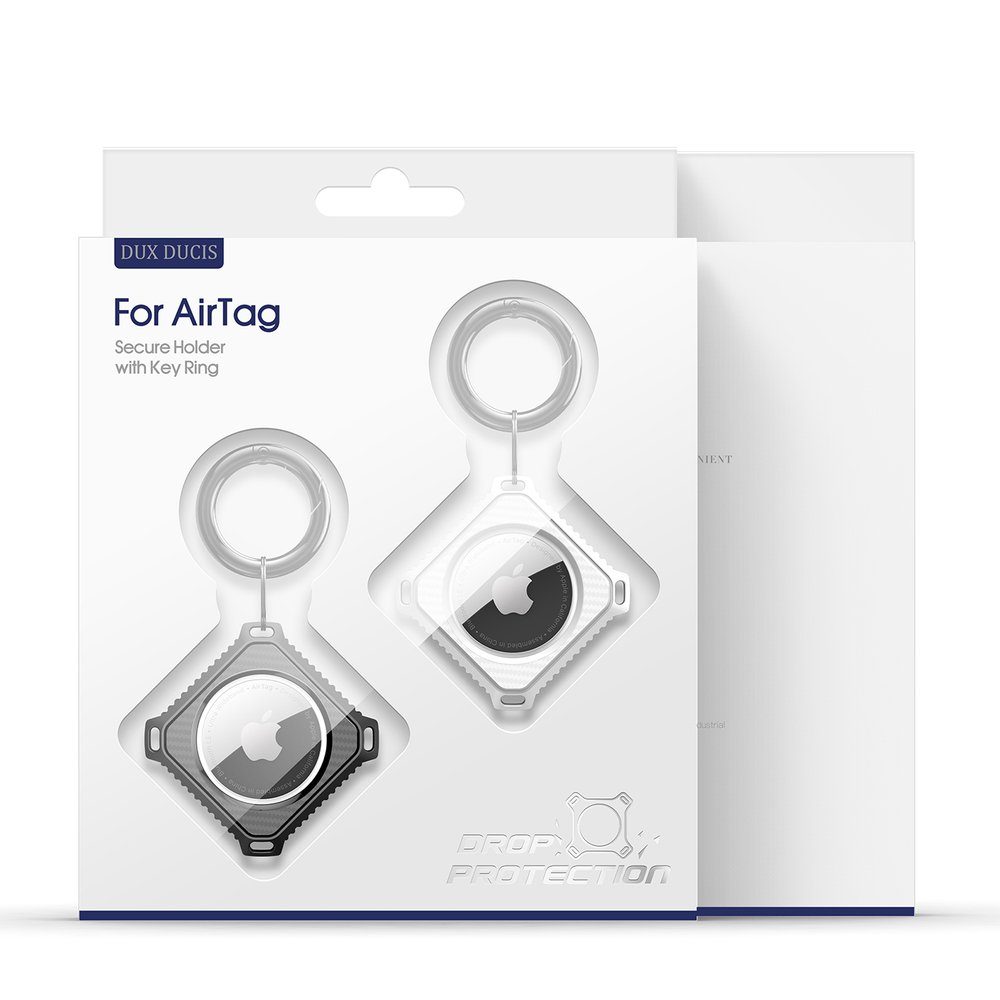 AirTag Apple Hülle (2-tlg) Schutz Schlüsselanhänger Ducis Silikon Dux Case 2x Schlüsselanhänger