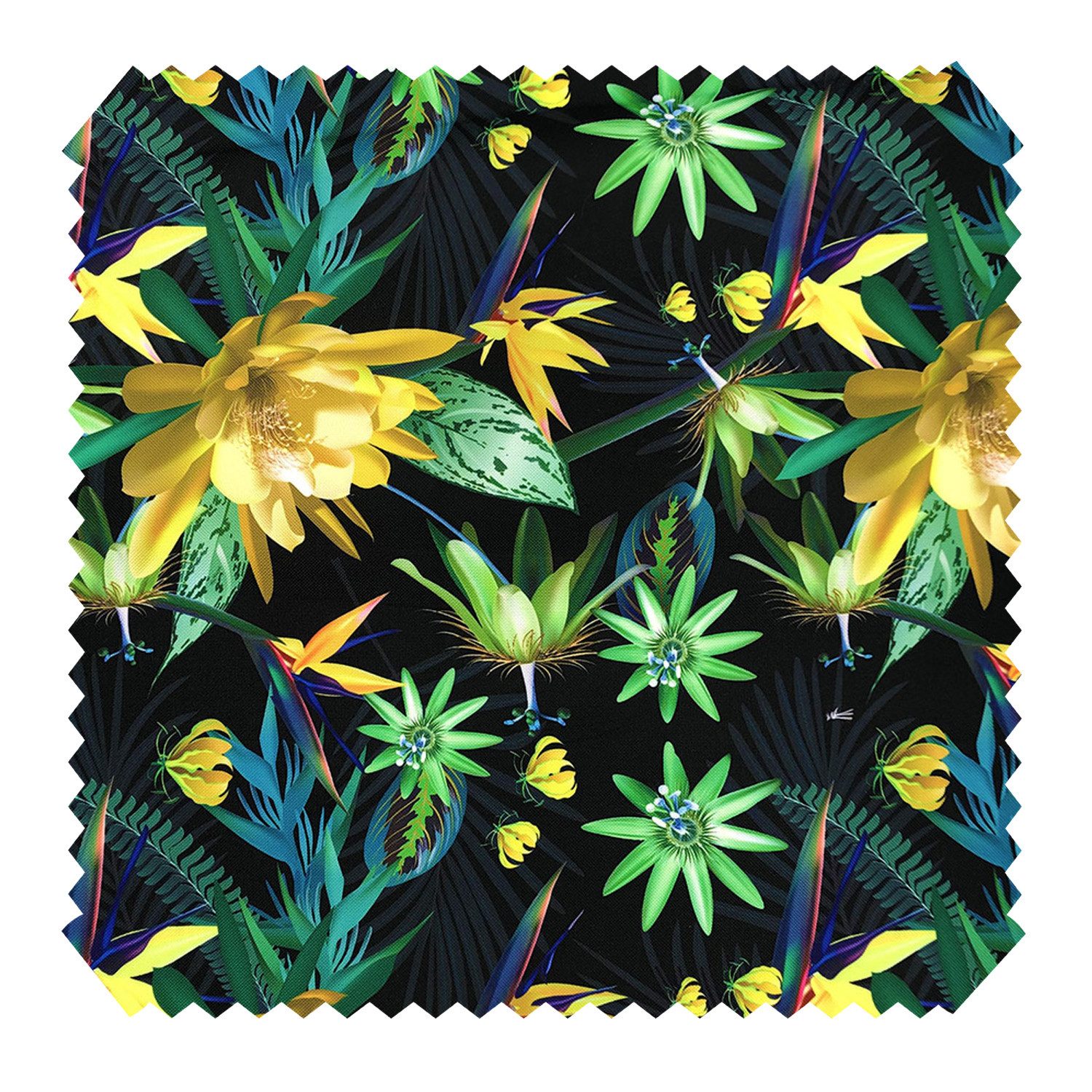 novely® Stoff OXFORD 210D D188 Blumen Exotic Goldflowers Printstoff Outdoor, Wasserabweisend, Outdoor, Meterware, 1lfm