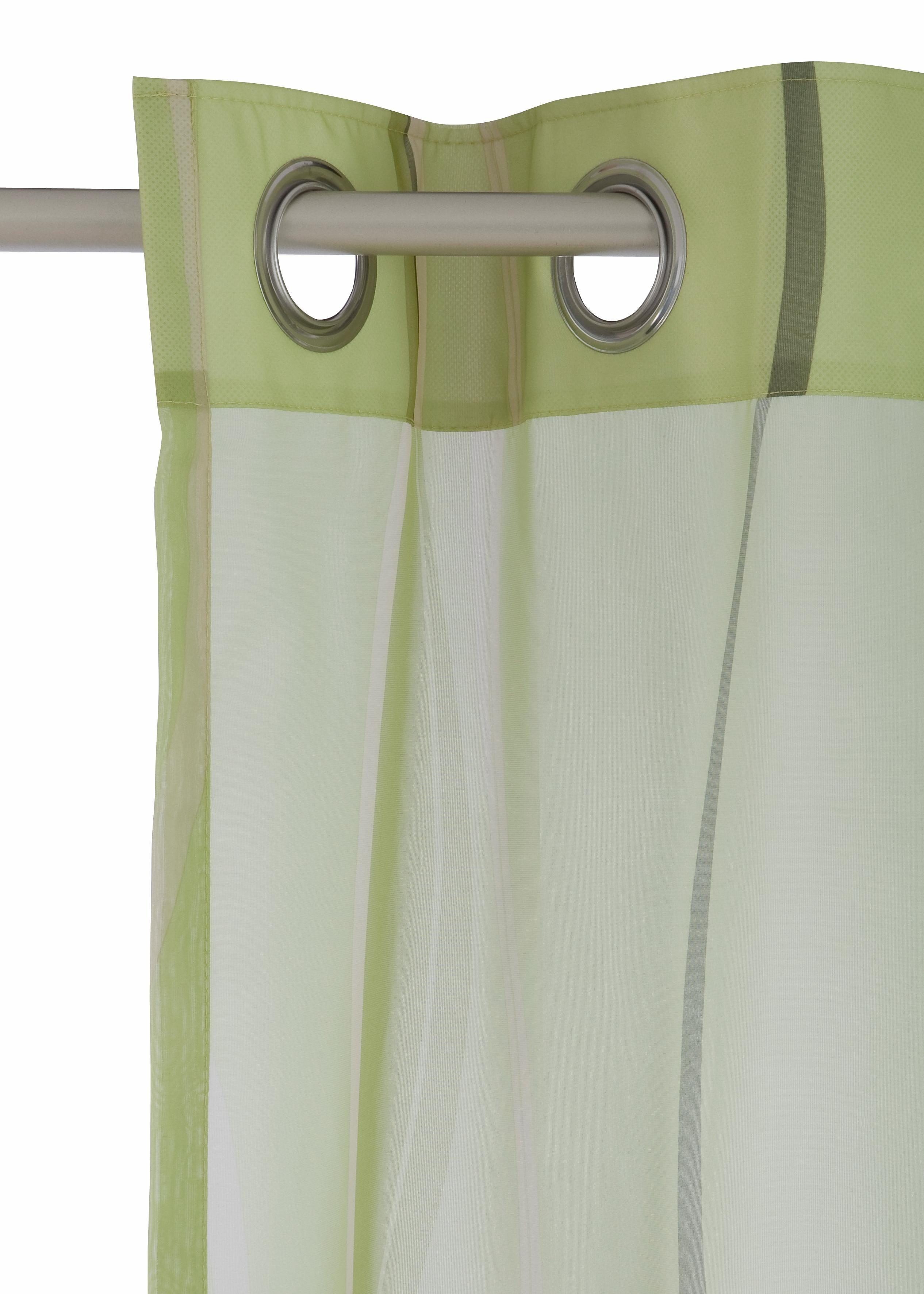 Gardine Dimona, my home, grün Ösen Polyester transparent, 2er-Set, transparent, Voile, St), (2 Voile
