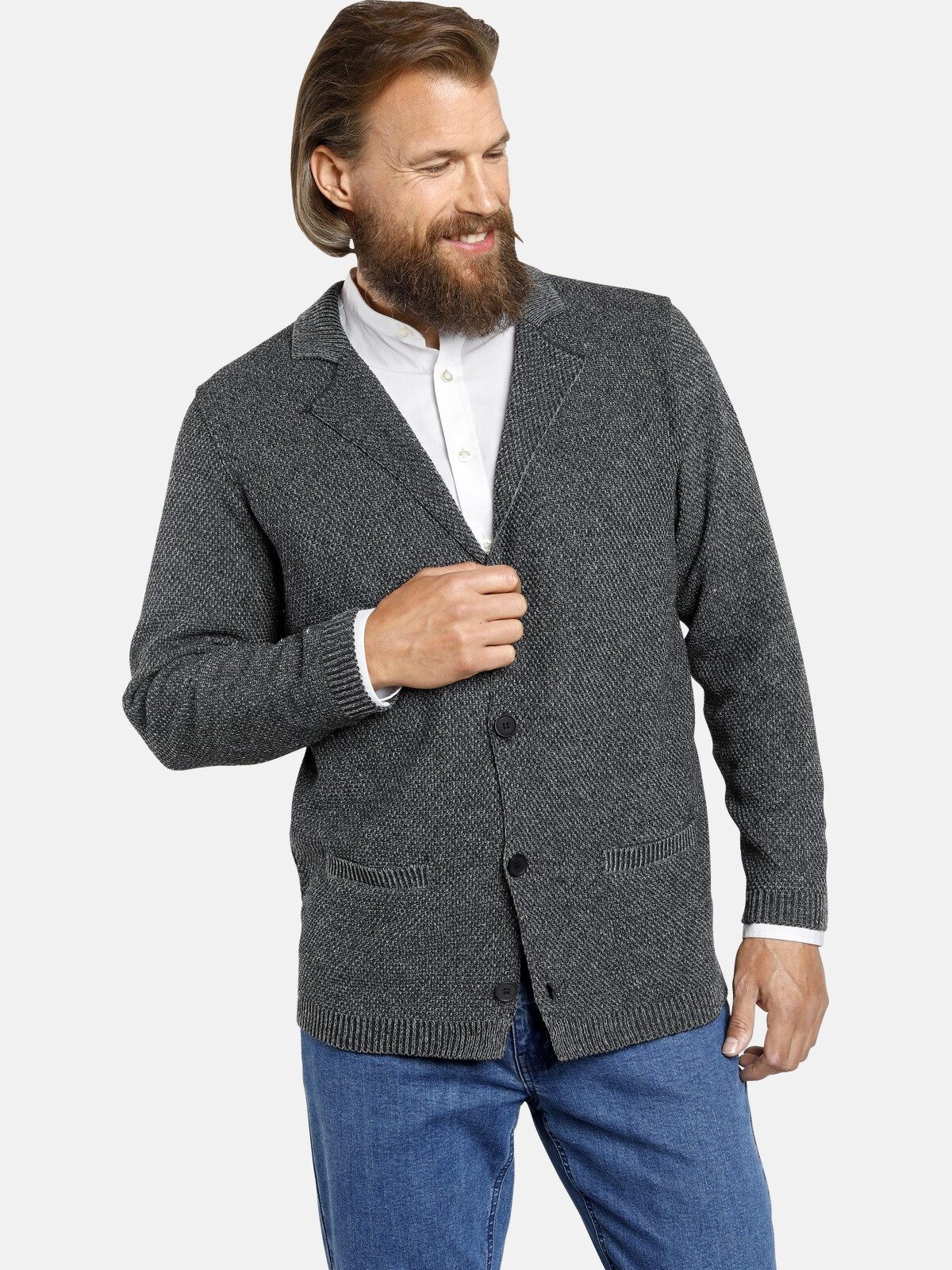 Jan Vanderstorm Cardigan ASGER in leichtem Baumwoll-Mix günstig online kaufen