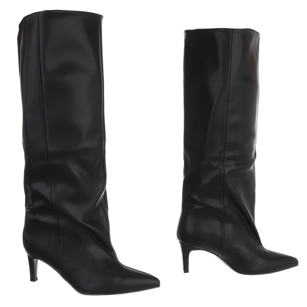 Ital-Design Damen kniehoher Stiefel mit spitzem Absatz Stiefel (92125313) Pfennig-/Stilettoabsatz Stiefel in Schwarz – Bild 4 von 5