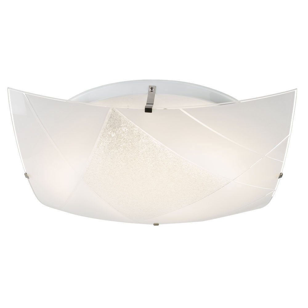 etc-shop LED Deckenleuchte, Leuchtmittel inklusive, Glas Warmweiß, quadratisch Flurlampe Deckenlampe Deckenleuchte weiß