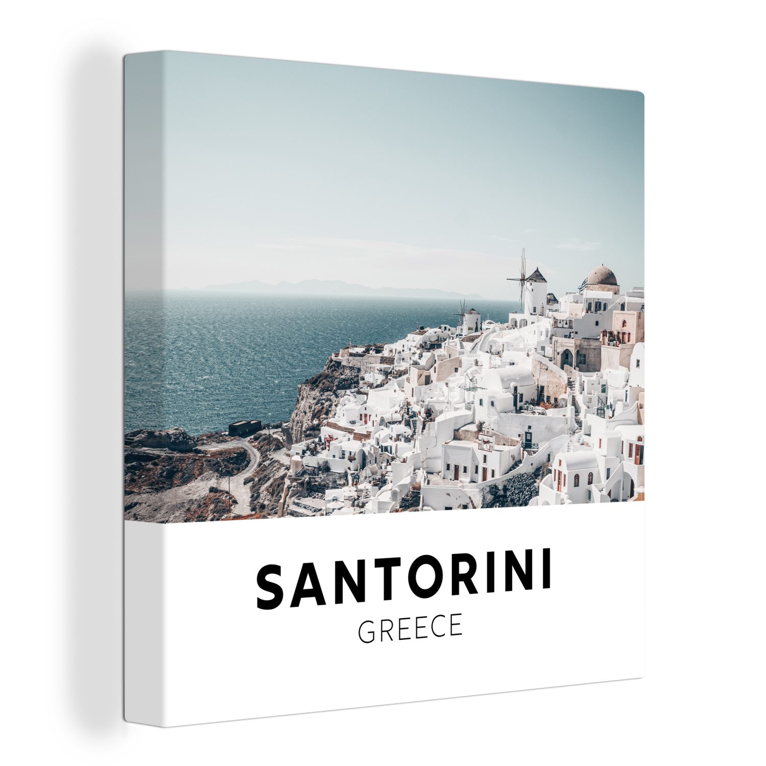 OneMillionCanvasses® Leinwandbild Griechenland - Santorin - Architektur, (1 St), Leinwand Bilder für Wohnzimmer Schlafzimmer