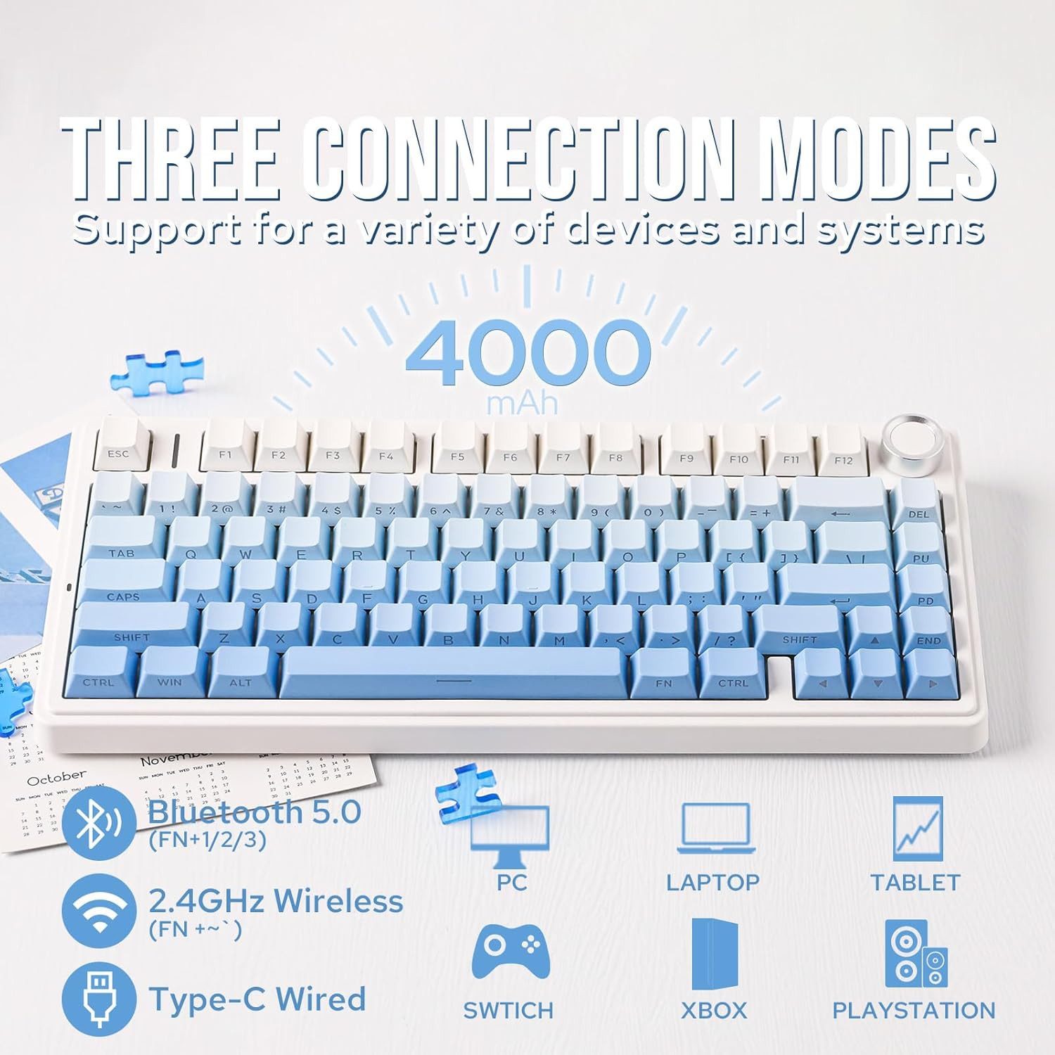 nsihing AULA F75 Mechanische Tastatur, 75%, Hot Swap, Knopf, RGB Gaming-Tastatur – Bild 3 von 5
