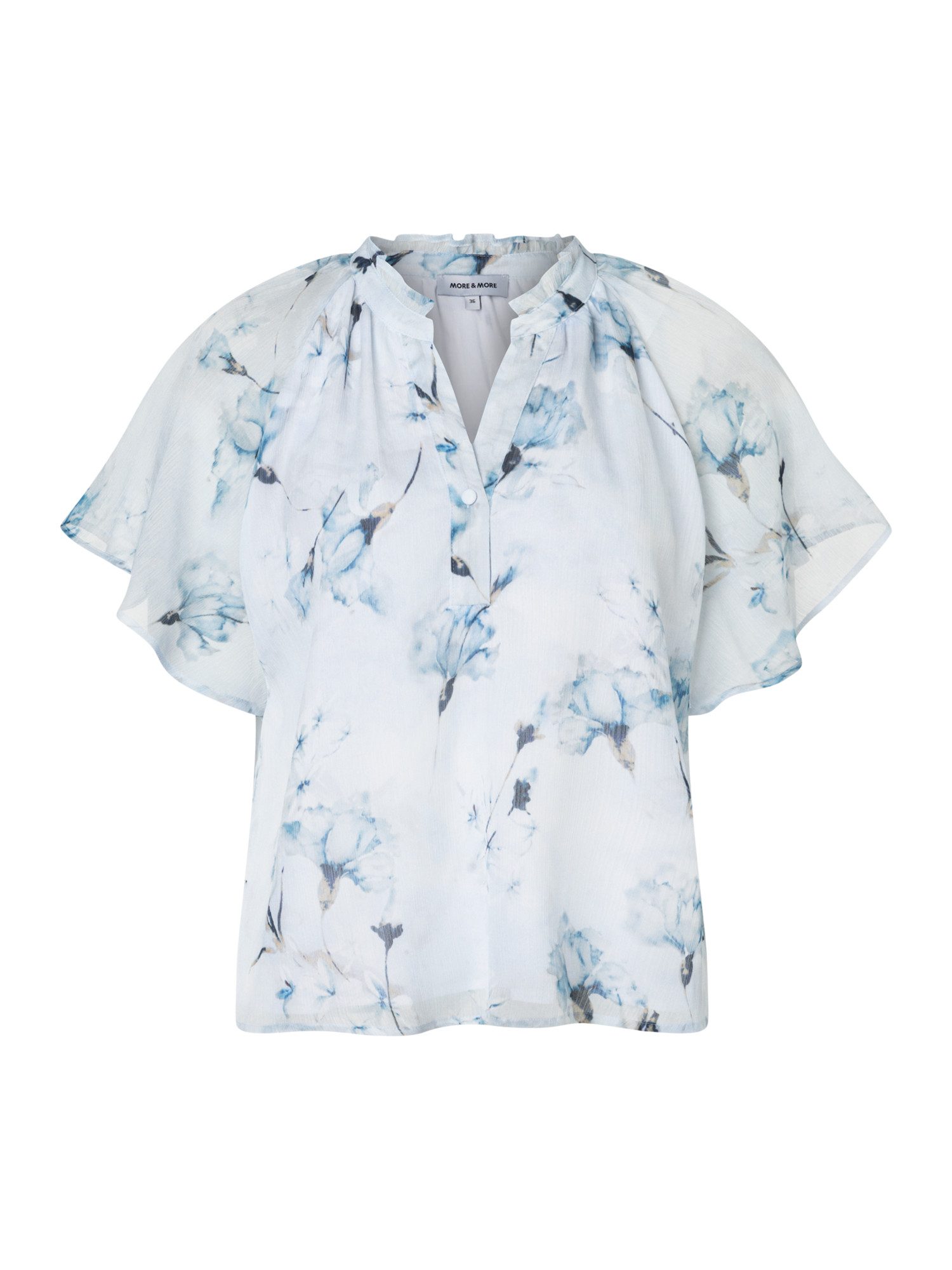 Kurzarmbluse leichte Schlupfbluse, zarter Blumenprint