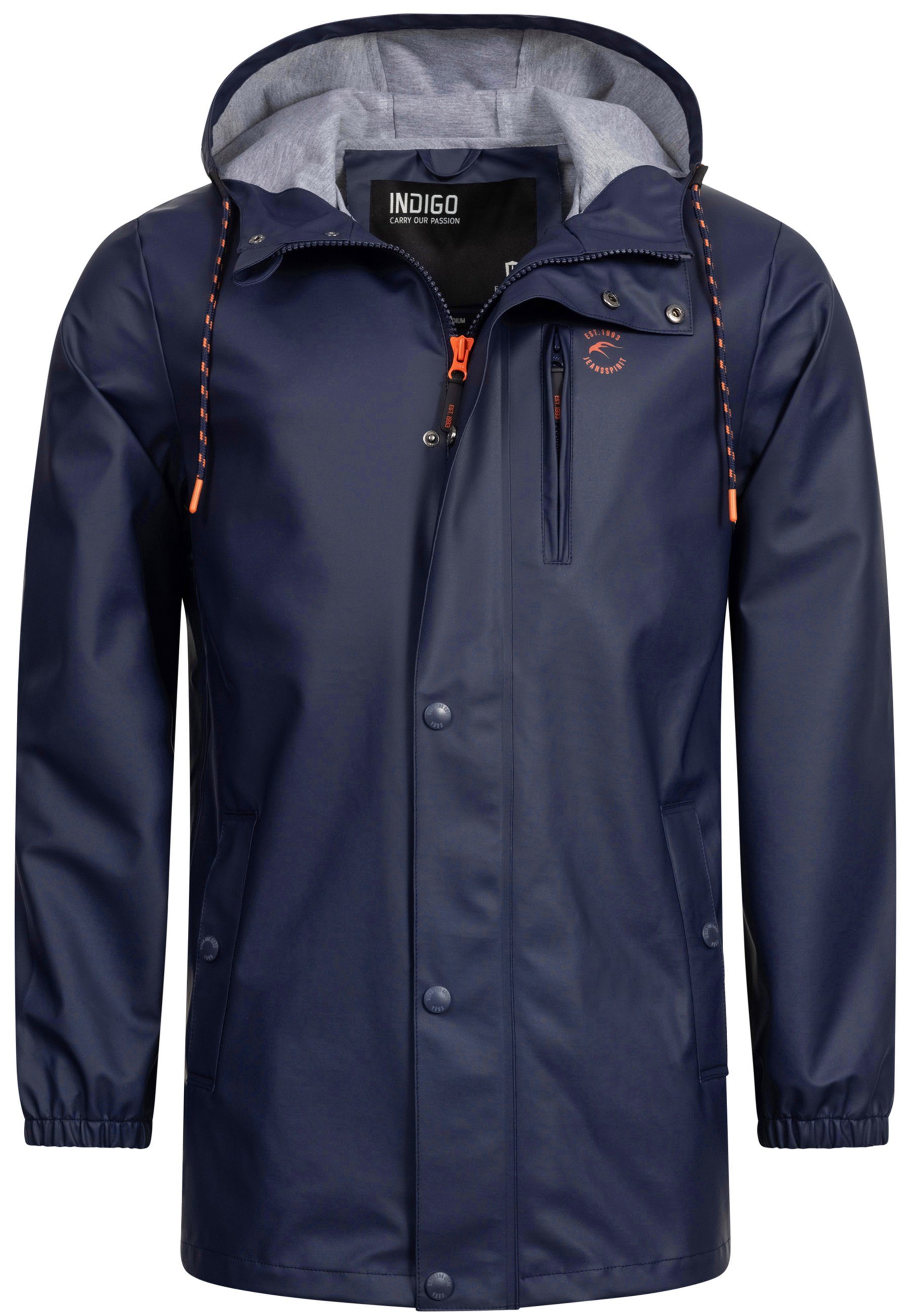 Indicode Regenjacke Herren Malmoe Nässeschutz Herrenjacke halblange, mit Kapuze