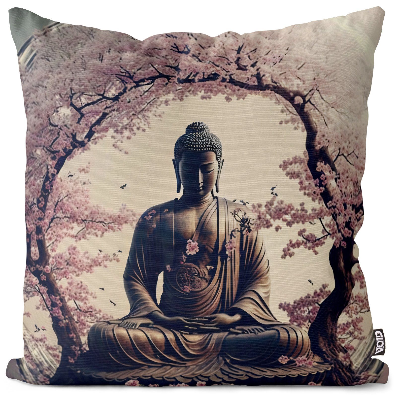 VOID Kissenbezug, (1 Stück), Buddah Yoga Kirschblüten Asien statuen religion asien tempel meditati