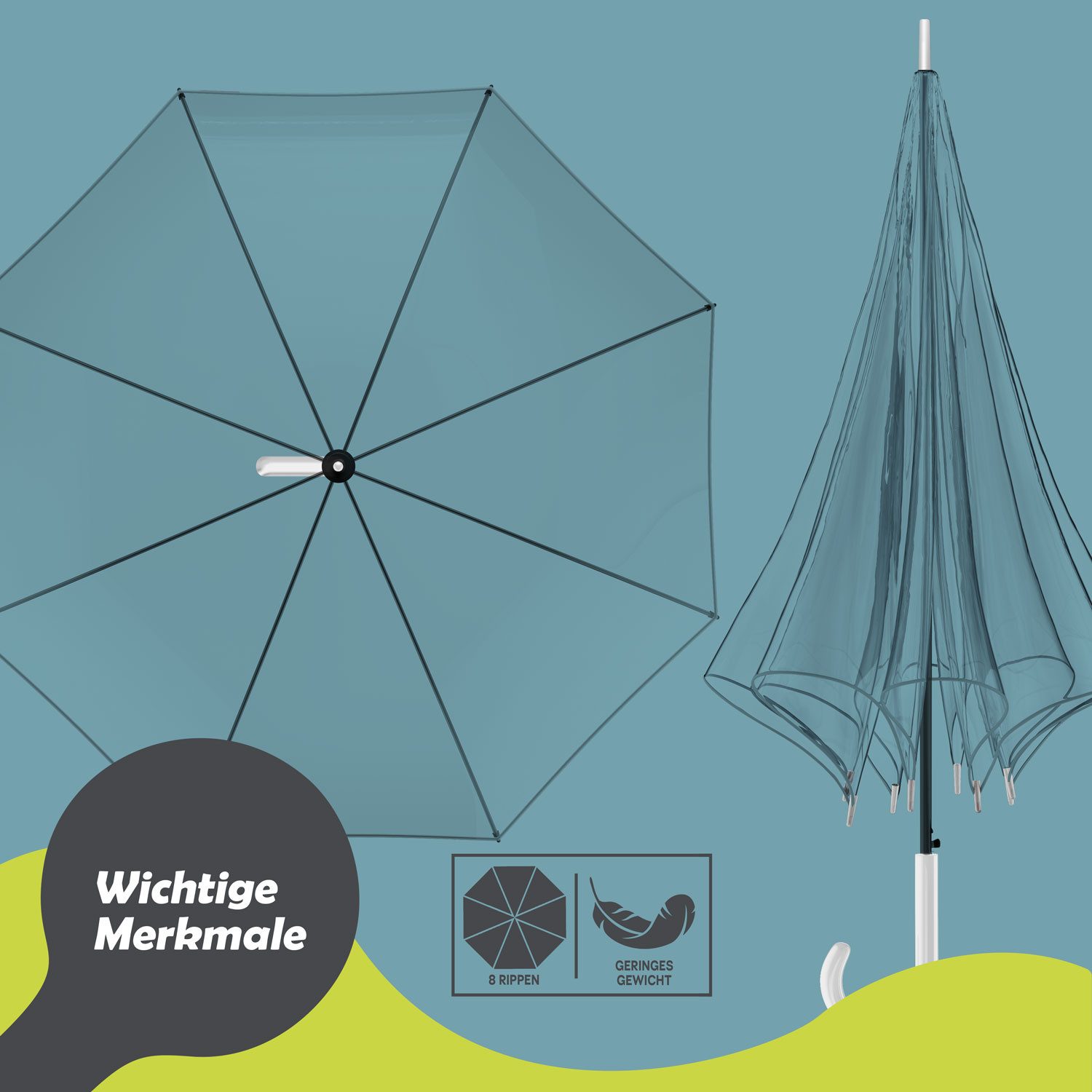 Goods+Gadgets Stockregenschirm Stockschirm – Stabiler, windfester Regenschi günstig online kaufen