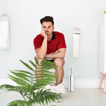 relaxdays Badezimmer-Set WC Bürstenhalter Wand