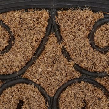 Fußmatte Fußmatte Gummi & Kokos halbrund, relaxdays, Höhe: 25 mm