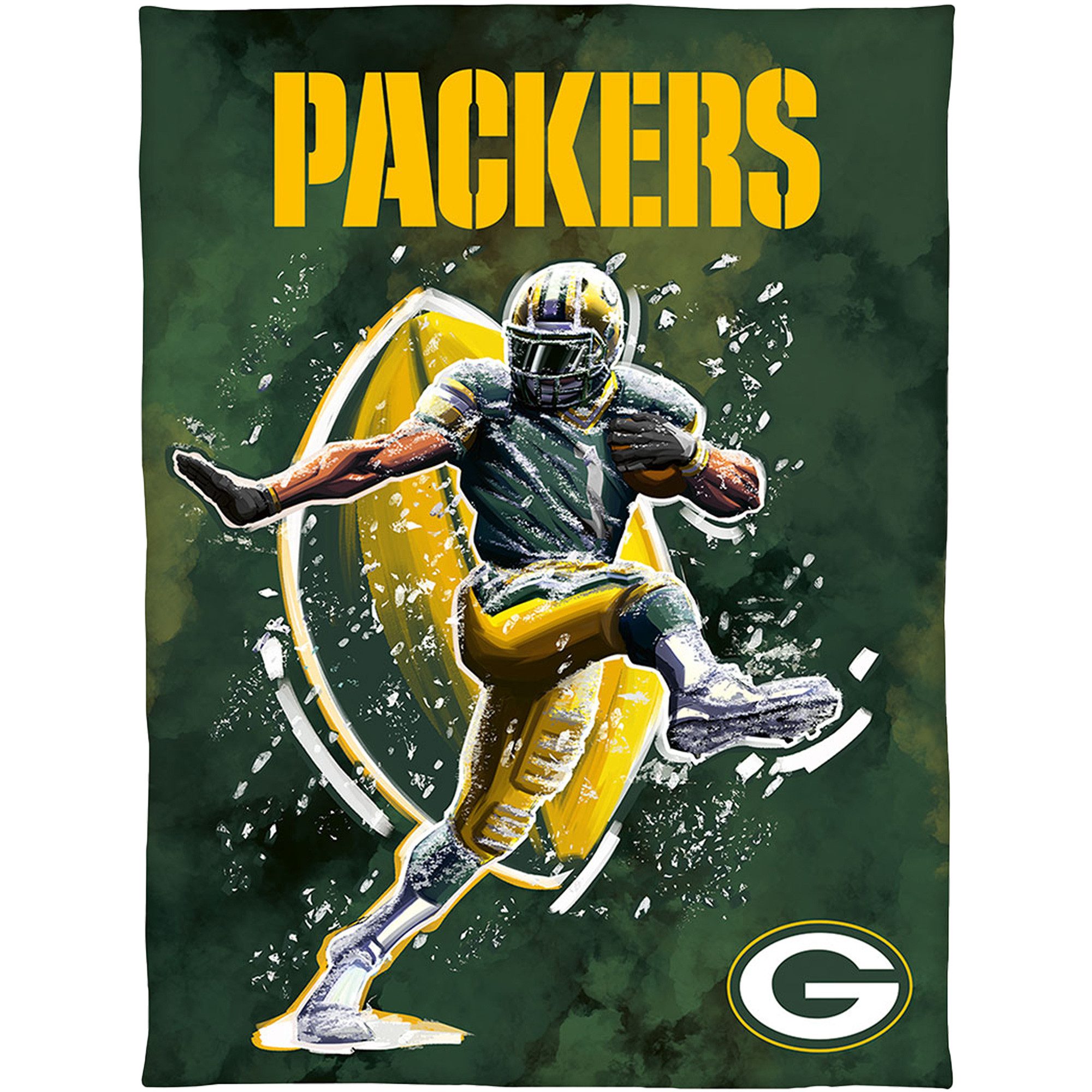 Wohndecke NFL Green Bay Packers Decke 150x200 cm Wellsoft Kuscheldecke Wohndecke, BERONAGE, passend zur Bettwäsche, ideal für Sofa, Couch, Bett, Auto, Camping
