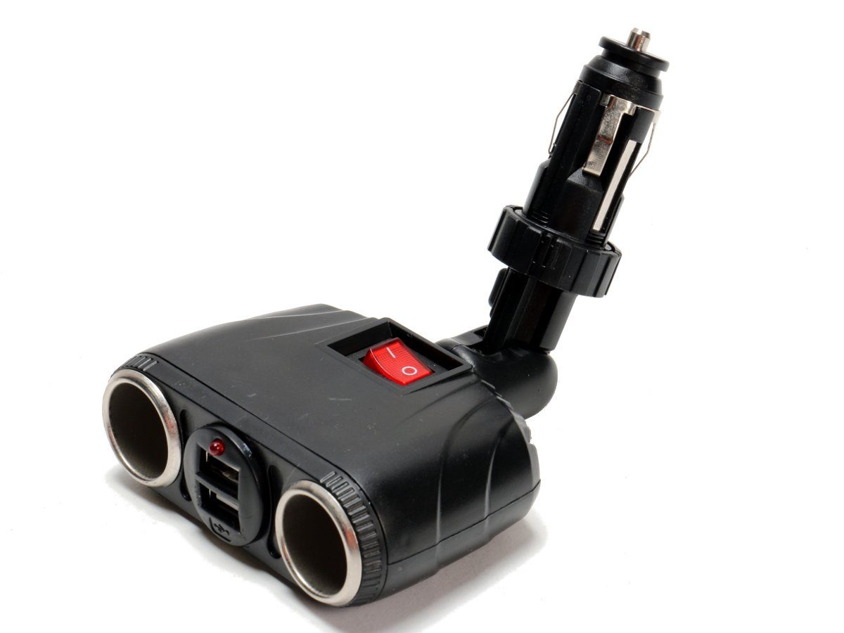 All Ride KFZ USB-Adapter KFZ-Adapter Zigarettenanzünderstecker zu Zigarettenanzünder, Auto 2-fach Steckdosen Verteiler