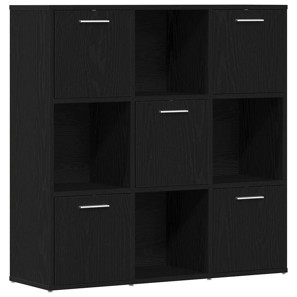 vidaXL Bücherregal Bücherschrank Schwarz Eichen-Optik 90x28x90 günstig online kaufen