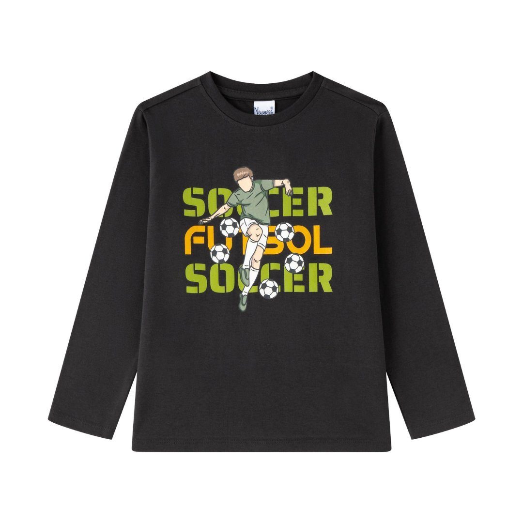 suebidou Longsleeve Langarmshirt für Jungen mit Print "Soccer"
