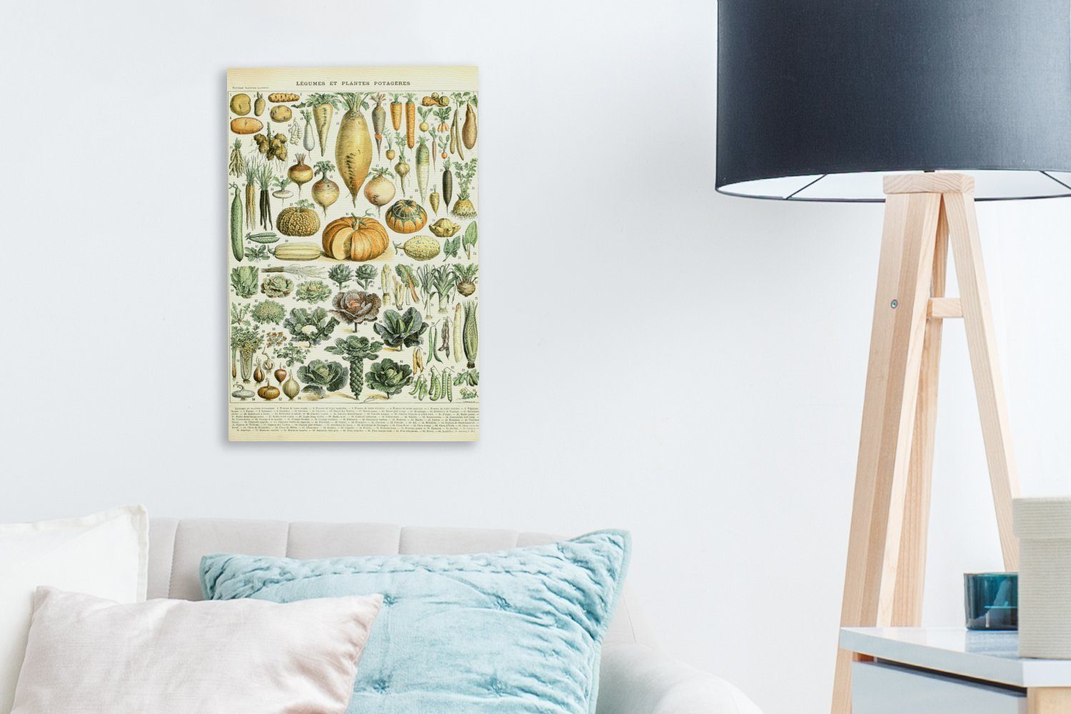 Leinwandbild - Karotte bespannt - Gemüse Gemälde, - Millot Orange, St), 20x30 cm - fertig Zackenaufhänger, - inkl. Kunst Leinwandbild (1 Vintage Adolphe OneMillionCanvasses®