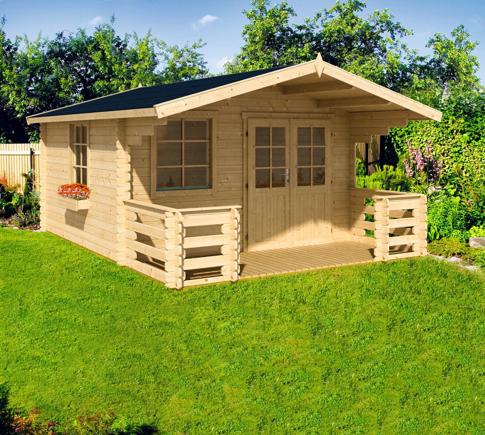 NORDIC HOLZ Gartenhaus »Klingenberg 2«, BxT 360x510 cm, 28 mm online