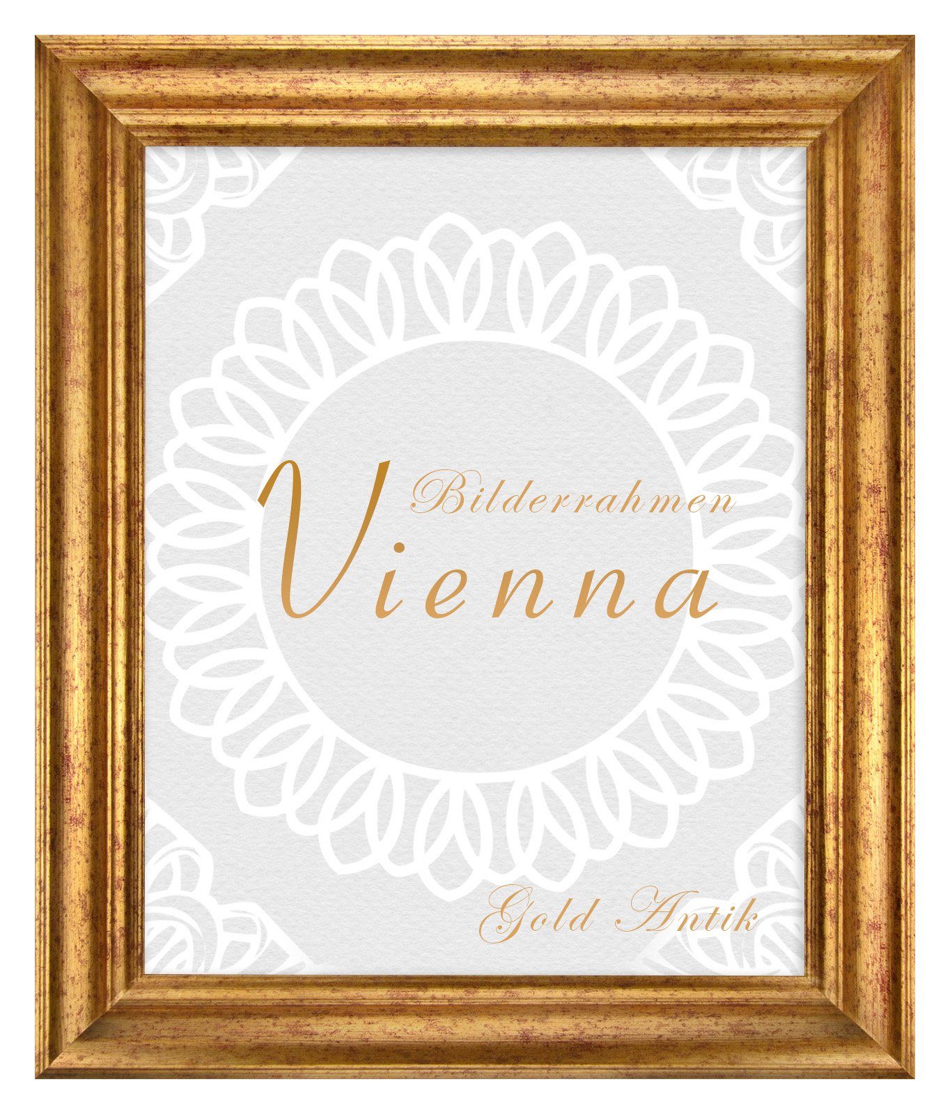 BIRAPA Einzelrahmen Bilderrahmen Vienna, (1 Stück), 21x29,7 cm (DIN A4), Gold Antik, Holz