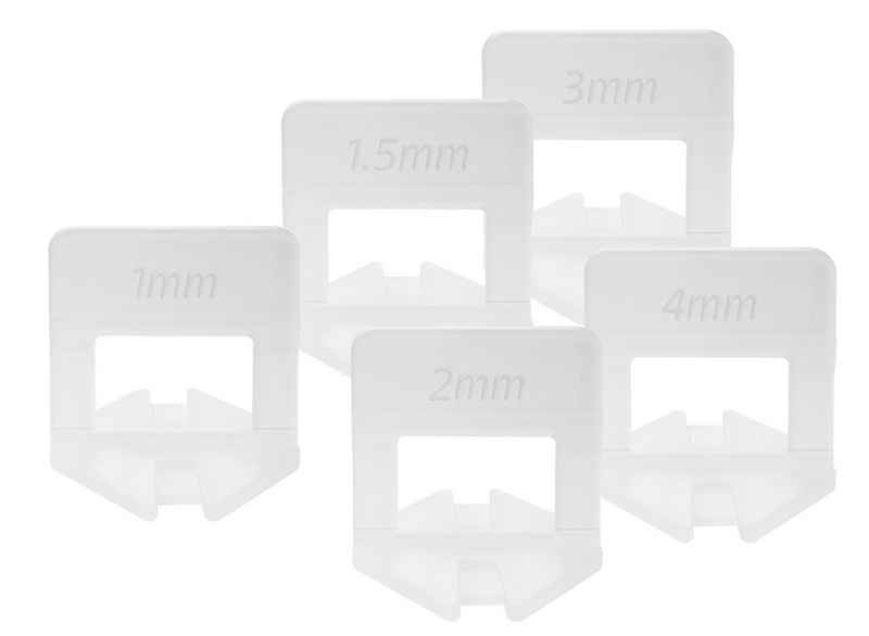 Lantelme Verlegeset 3mm 1000 Stück Zuglaschen für Fliesen Verlegesystem - Nivelliersystem, B: 0,3 cm, (1000-tlg), Fugenbreite 3mm