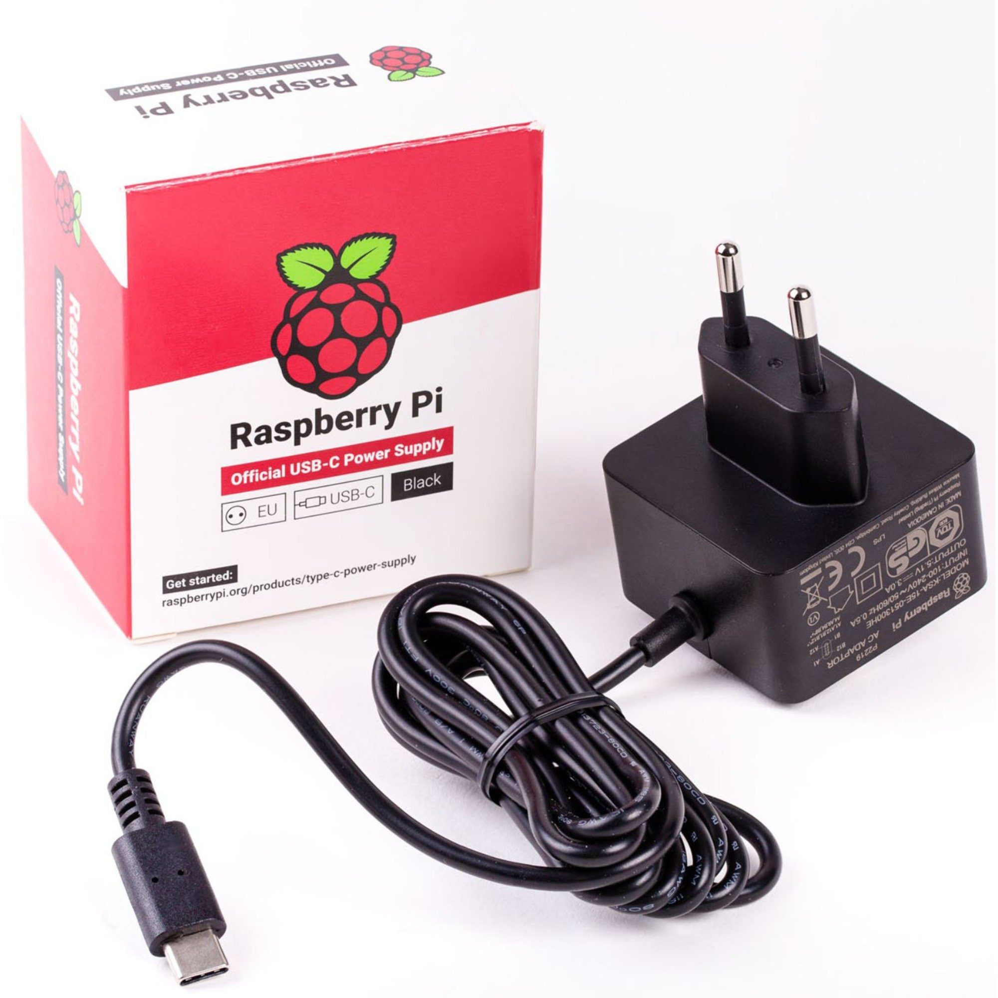 Raspberry Pi Foundation Offizielle Black Raspberry Pi 5.1A/3A PSU Netzteil