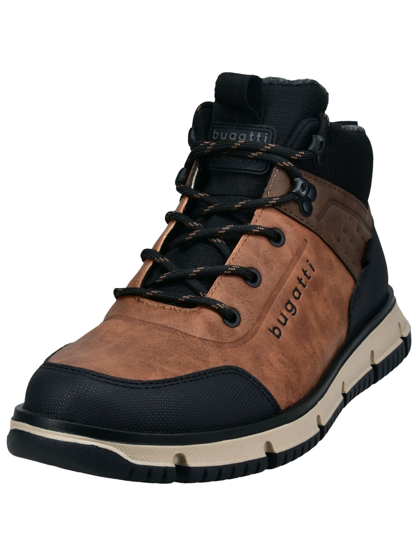 bugatti Stiefelette Lederimitat/Textil . Schnürstiefelette günstig online kaufen