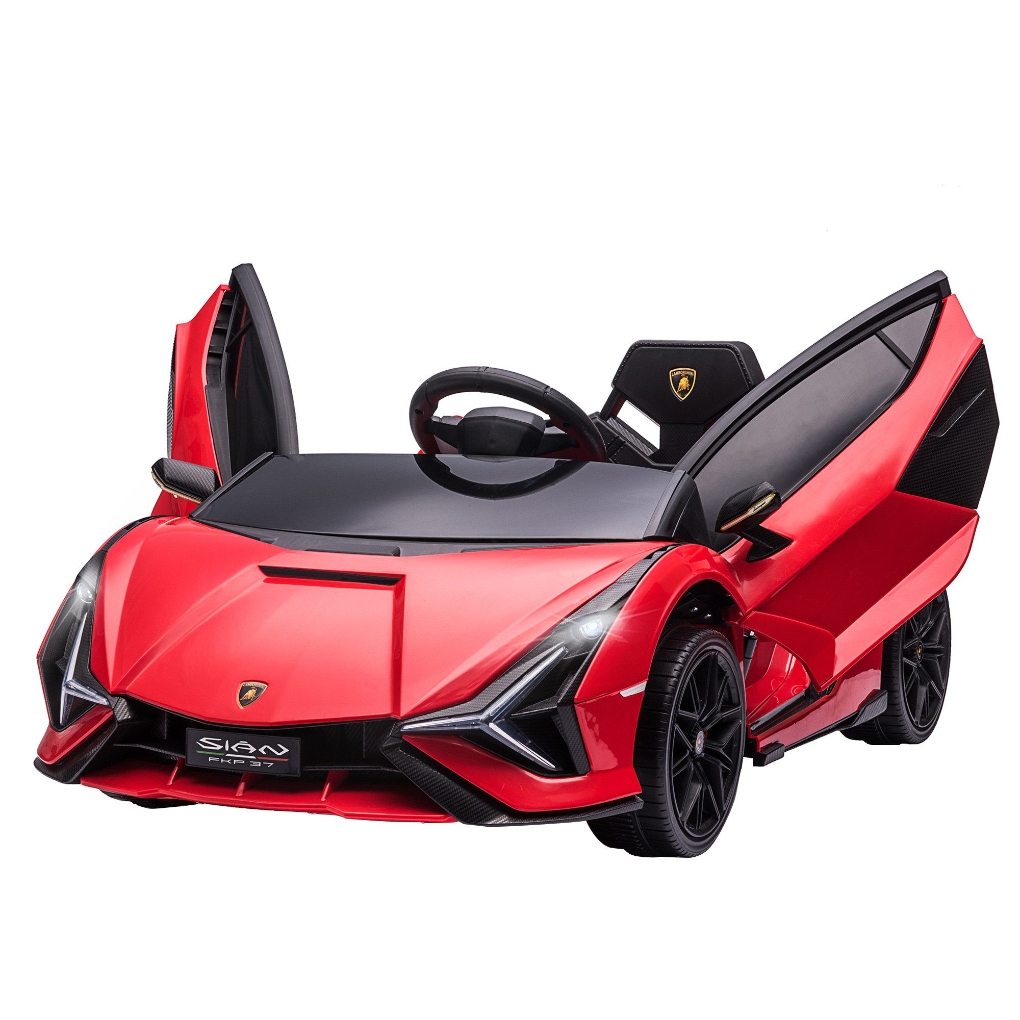 HOMCOM Elektro-Kinderauto 12V Kinderauto mit 2,4G Fernbedienung, 2 Motor, Elektrofahrzeug, Belastbarkeit 25 kg, (1-tlg), für 3-5 Jahre Kinder, Rot