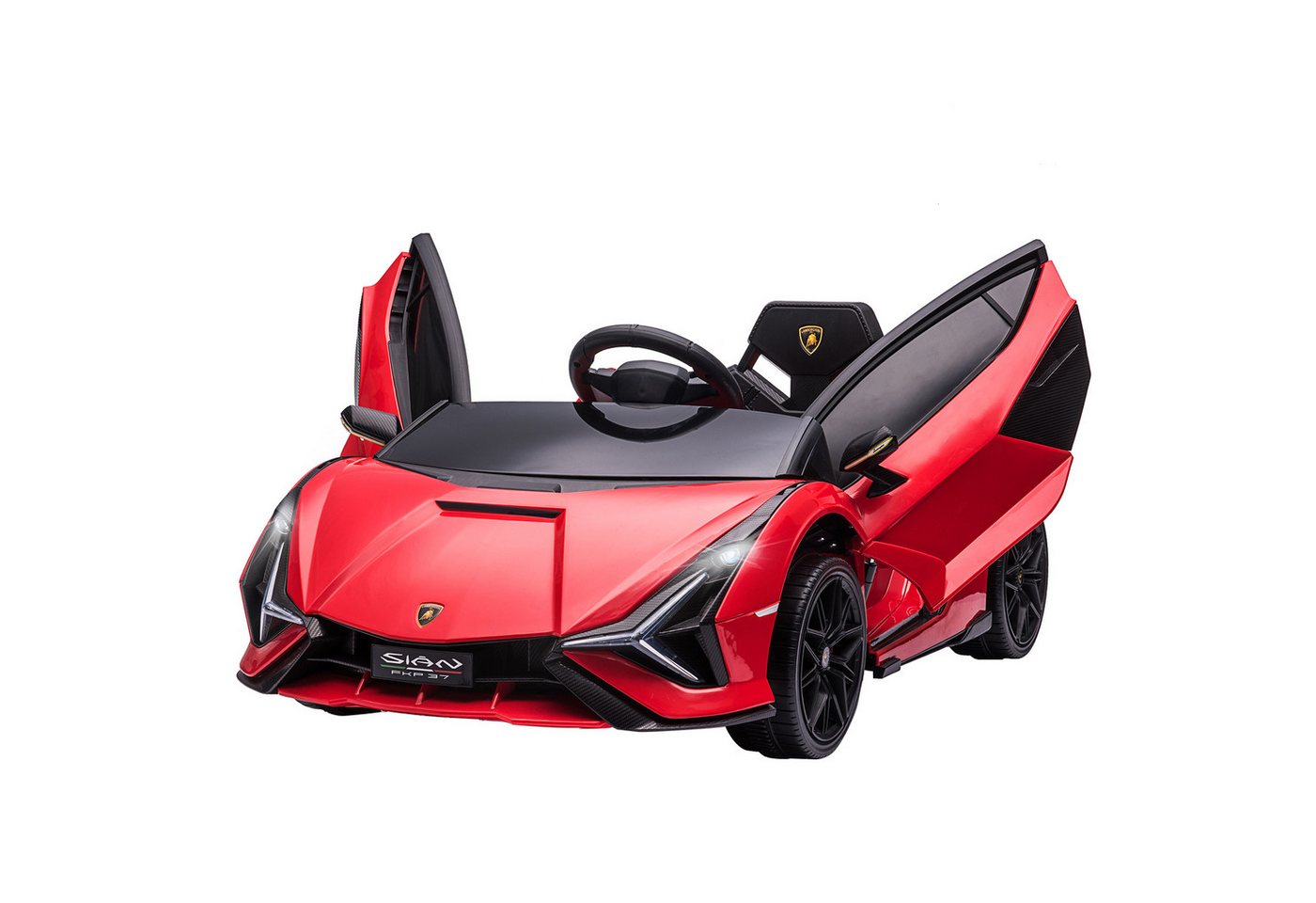 HOMCOM Elektro-Kinderauto 12V Kinderauto mit 2,4G Fernbedienung, 2 Motor, Elektrofahrzeug, Belastbarkeit 25 kg, (1-tlg), für 3-5 Jahre Kinder, Rot